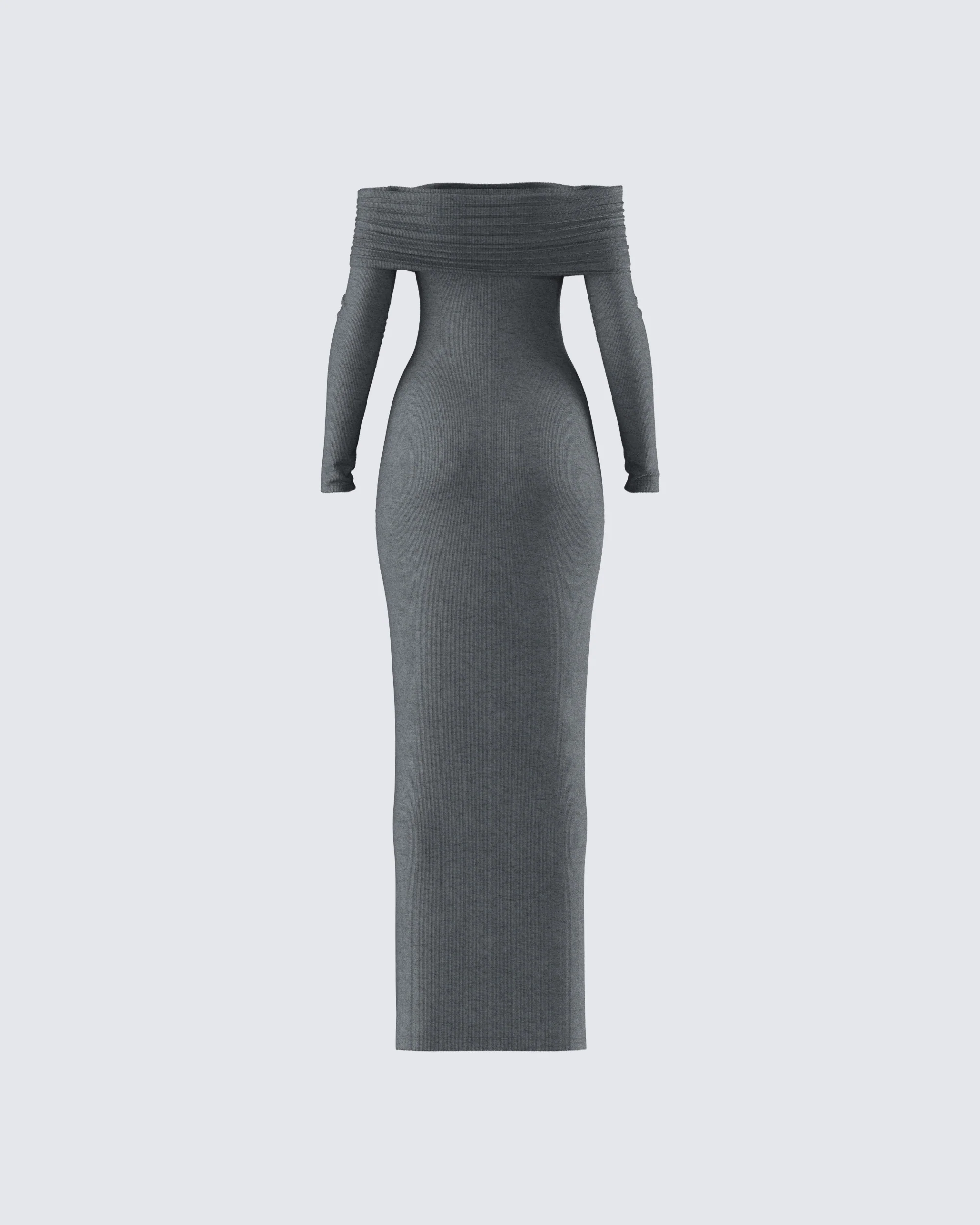 Kyan Charcoal Off Shoulder Maxi Dress - Image 3