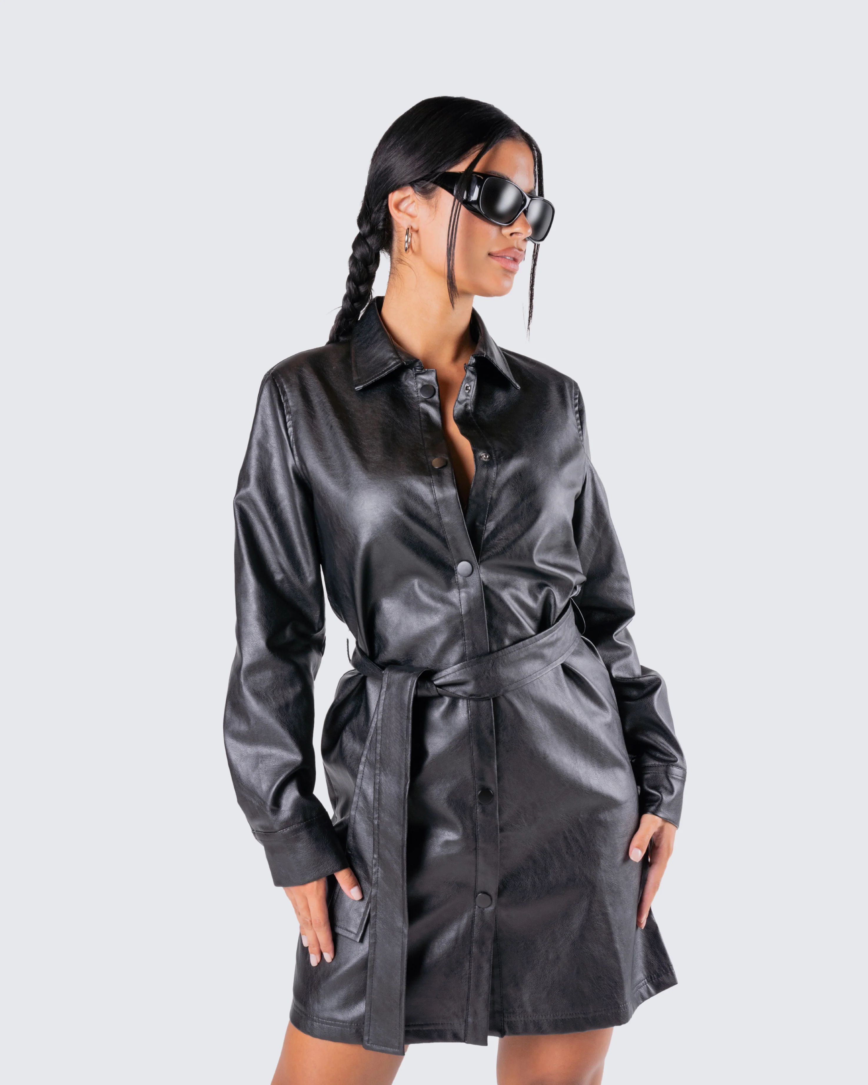 Kylie Vegan Leather Jacket - Image 8