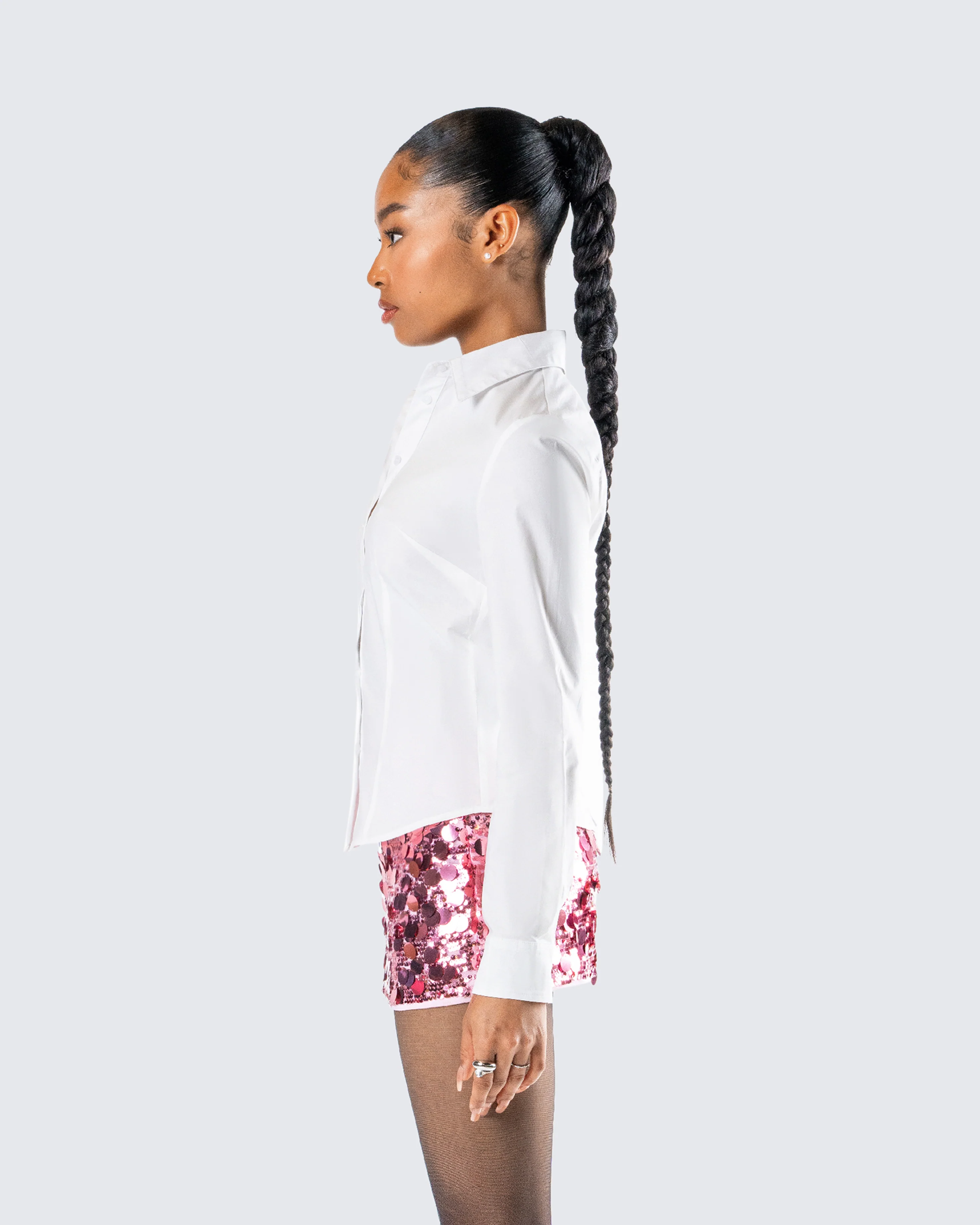 Kyra Fitted White Poplin Shirt - Image 4