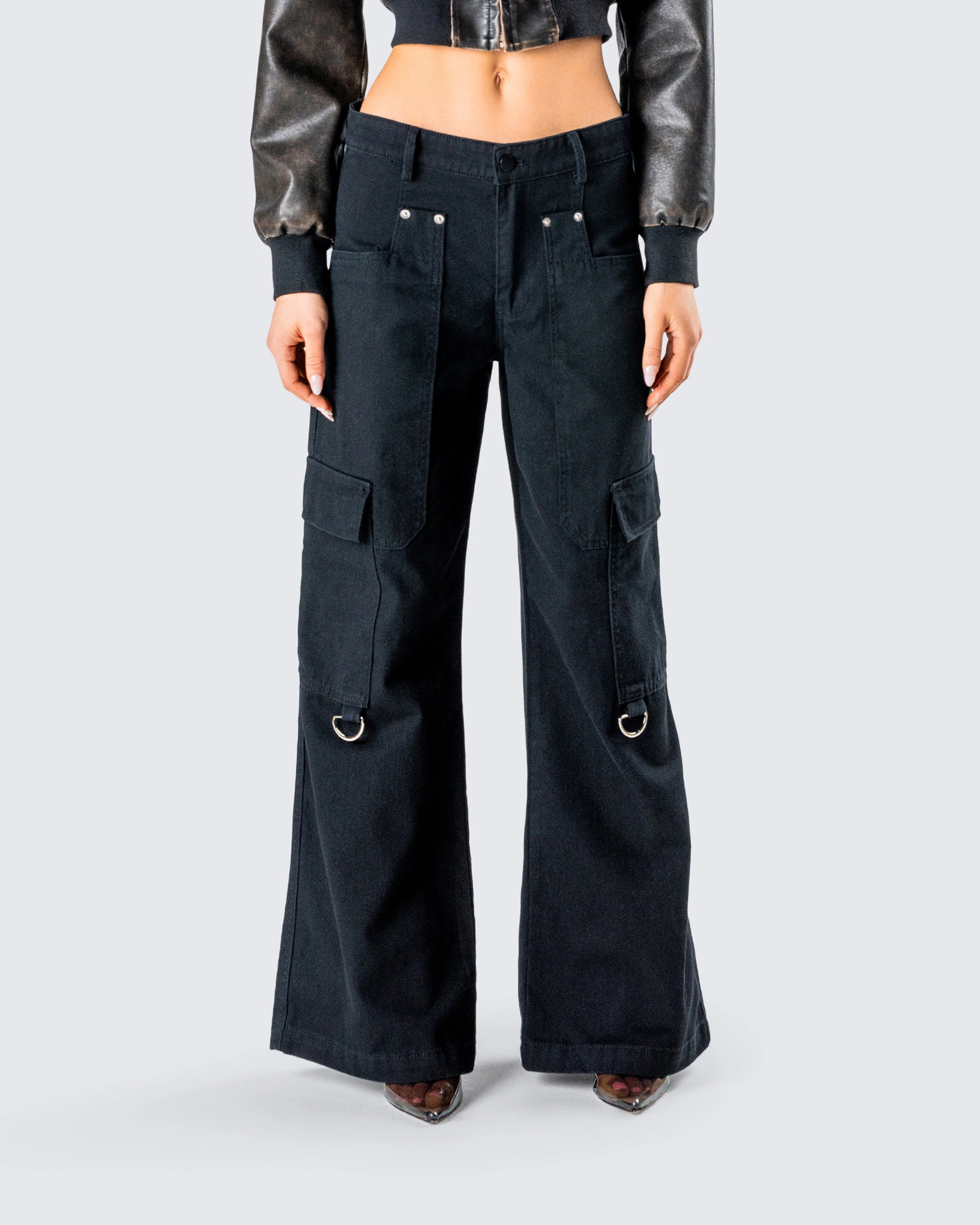Laina Black Twill Pocket Pant - Image 4