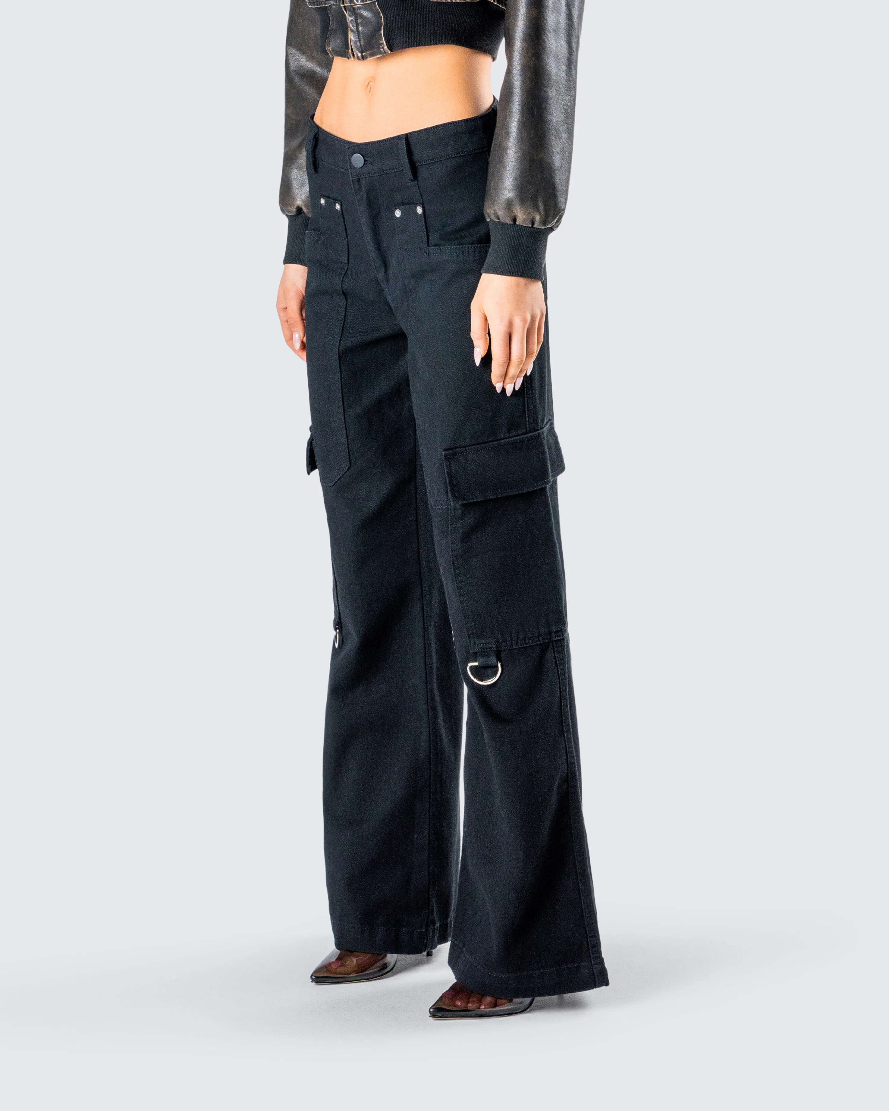 Laina Black Twill Pocket Pant - Image 5