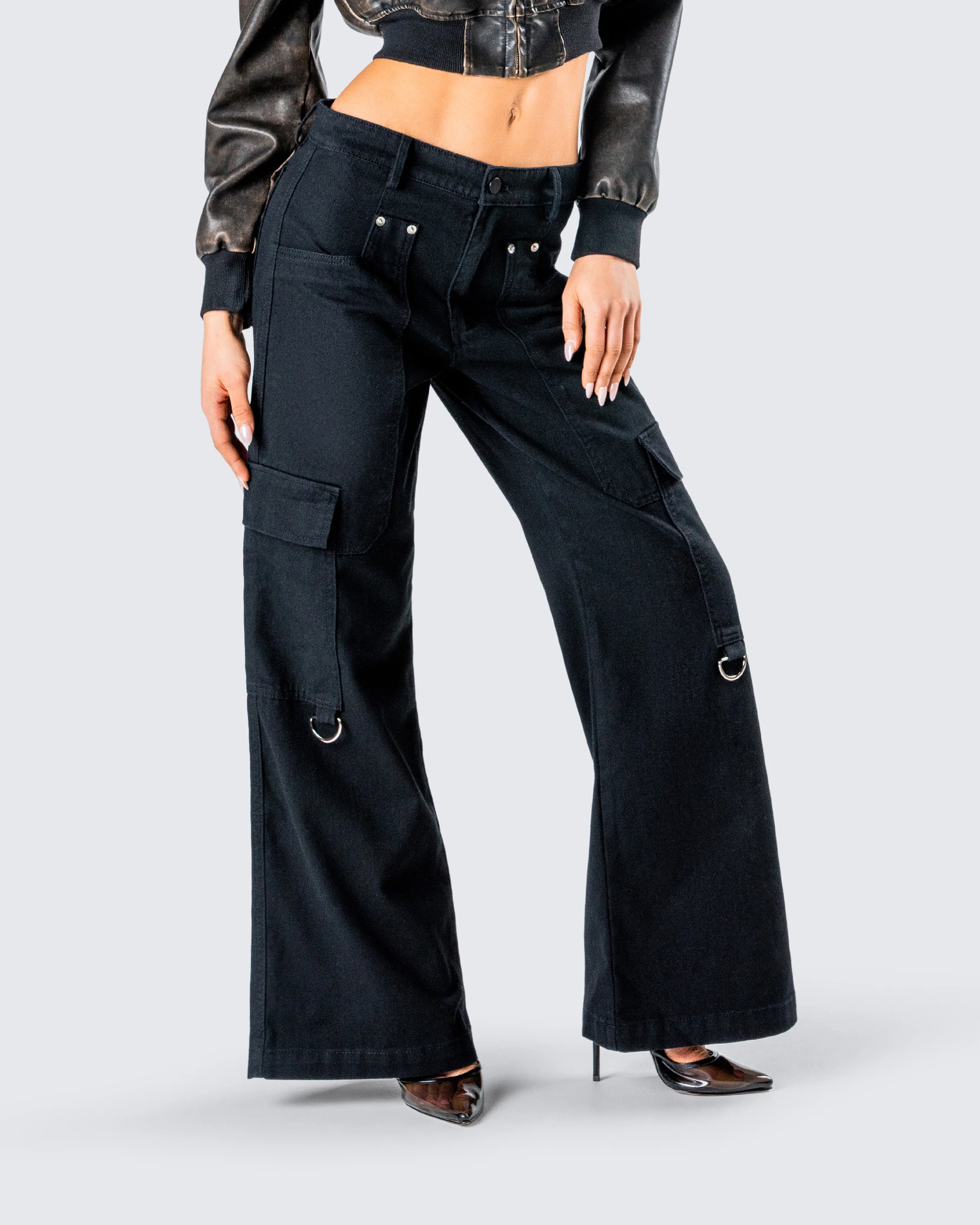 Laina Black Twill Pocket Pant - Image 8