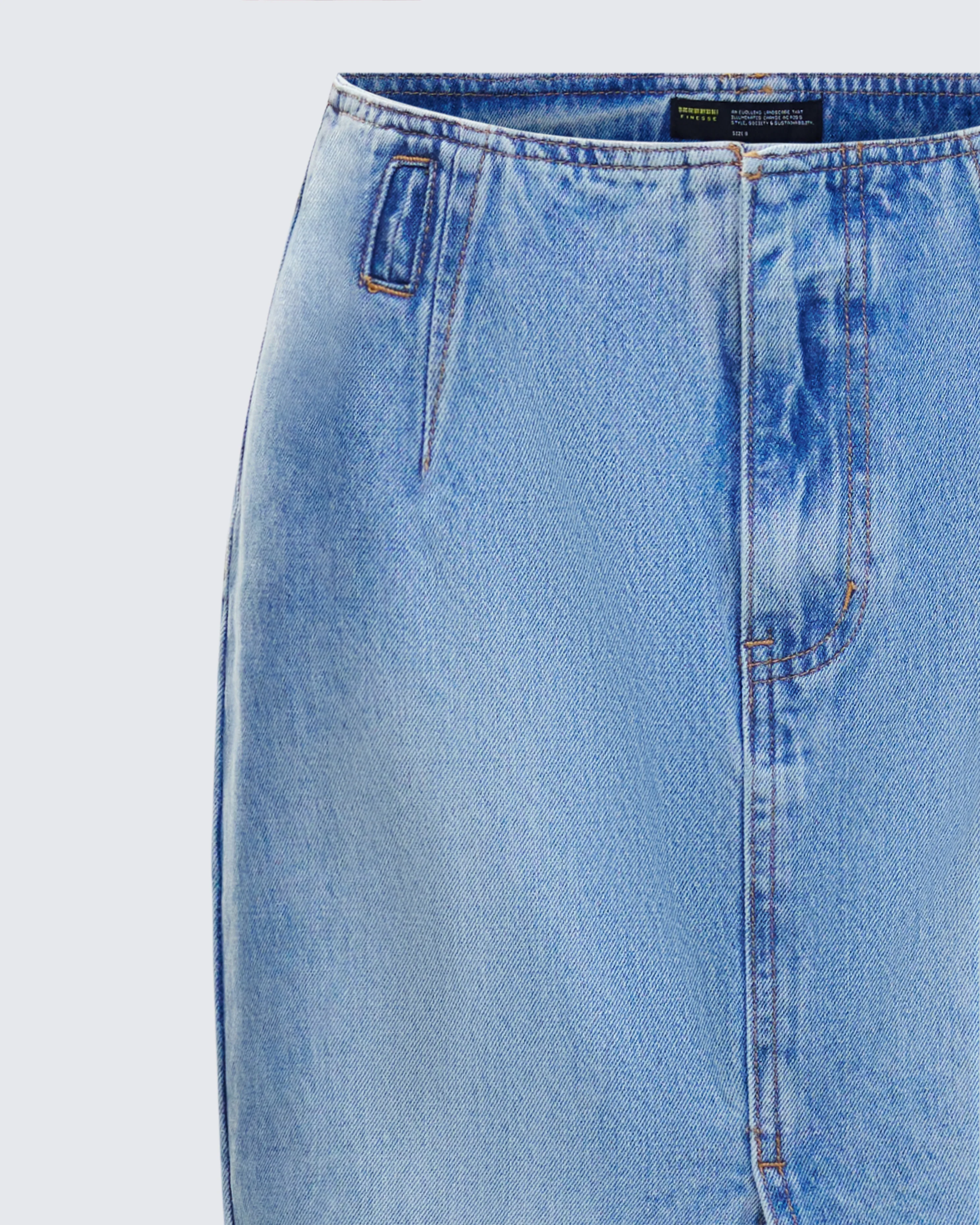 Lamia Denim Center Slit Maxi Skirt - Image 6