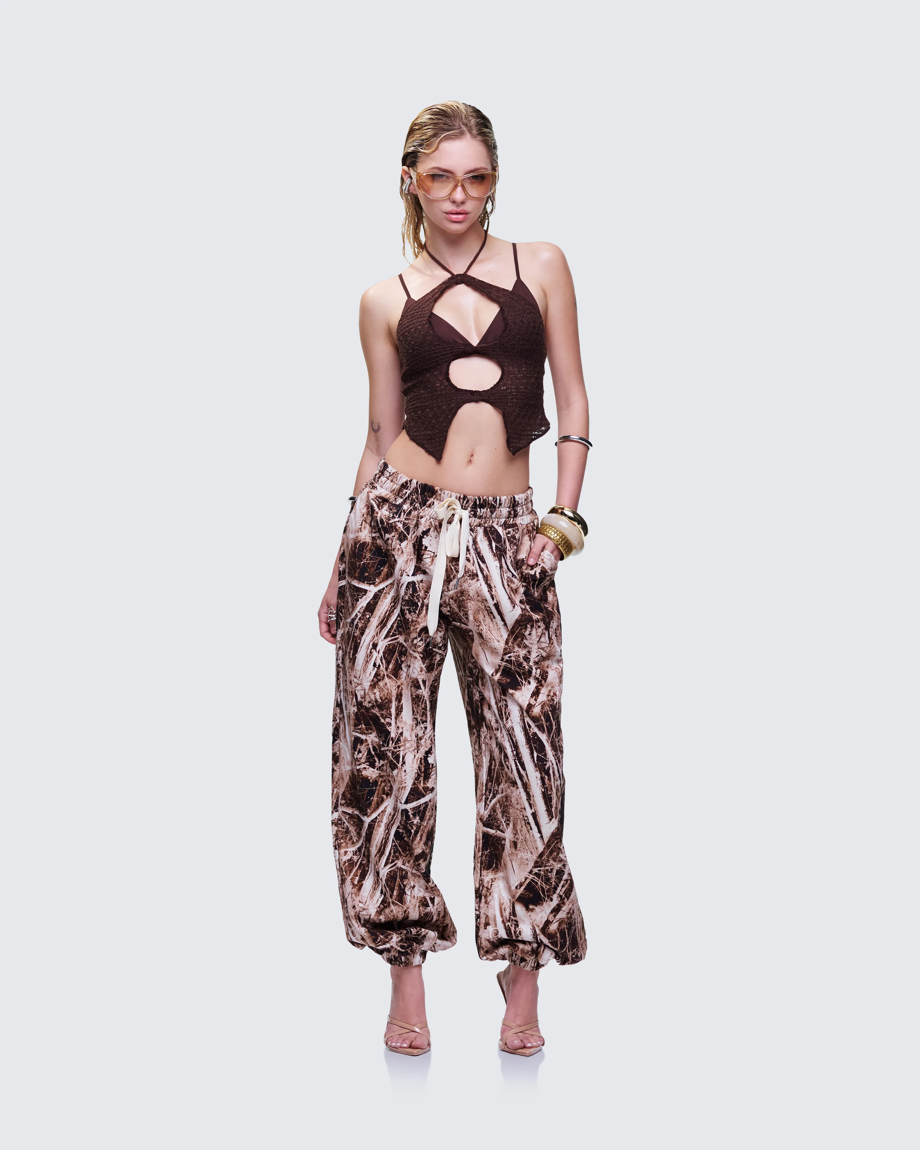 Landry Brown Knit Cut Out Top - Image 5
