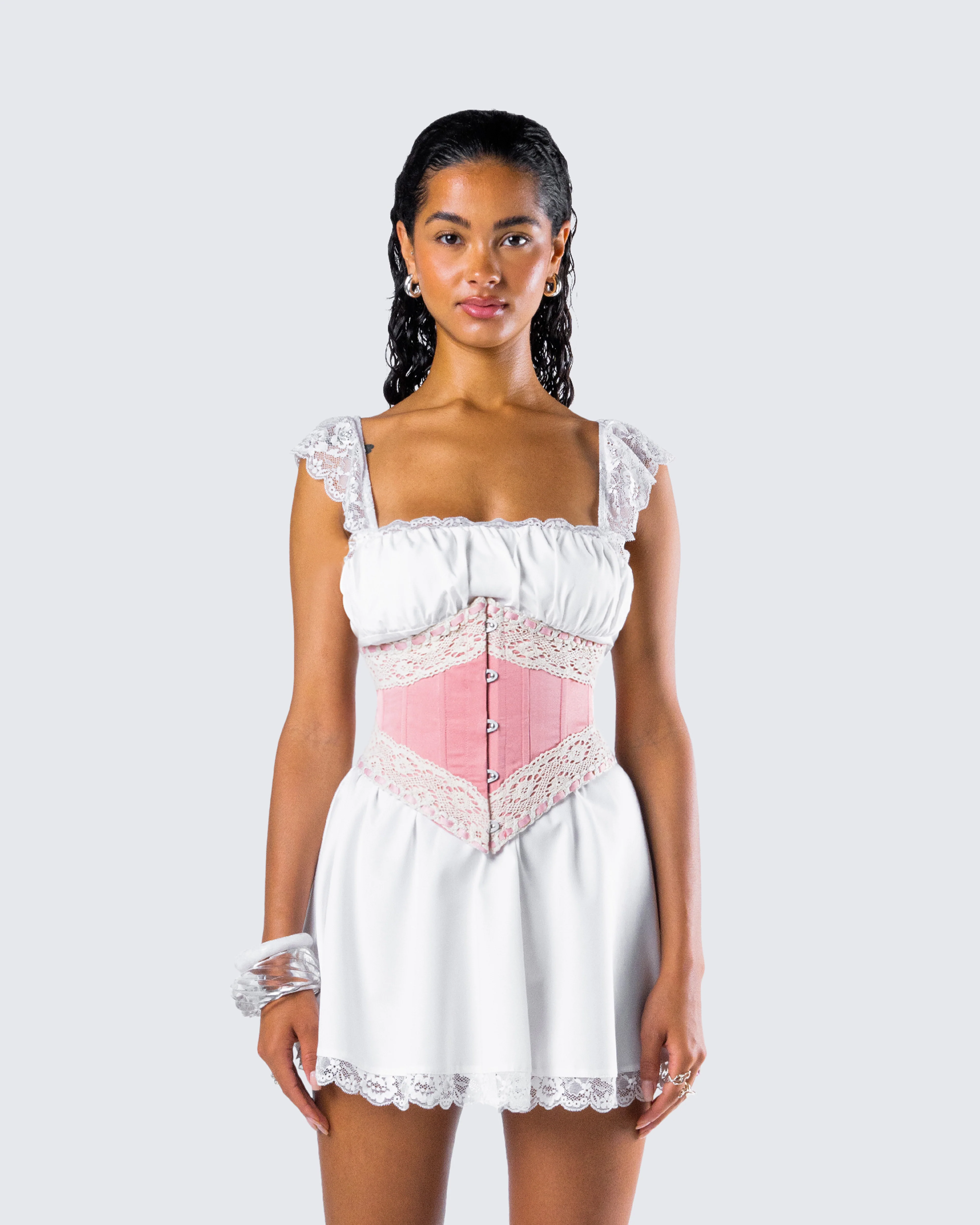 Latto Pink Satin Corset Top - Image 4