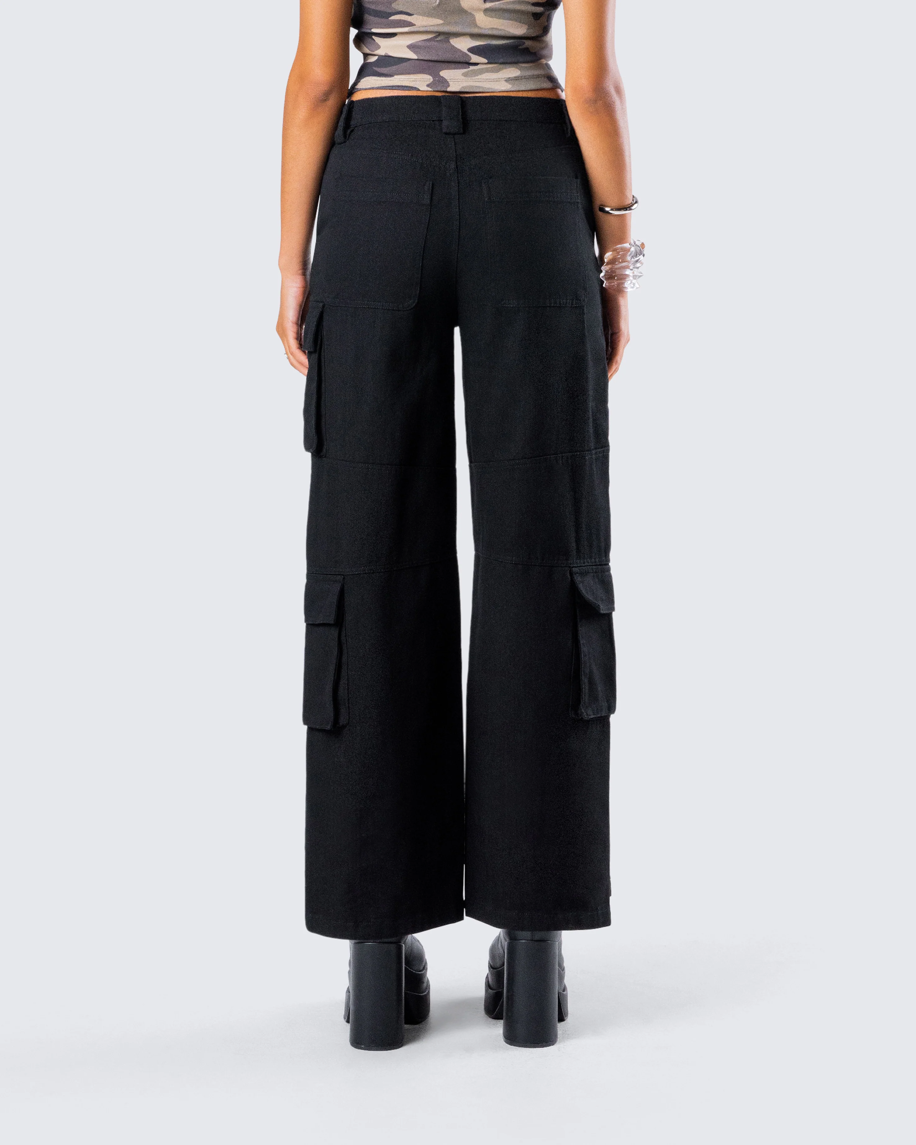 Laura Black Twill Cargo Pant - Image 7