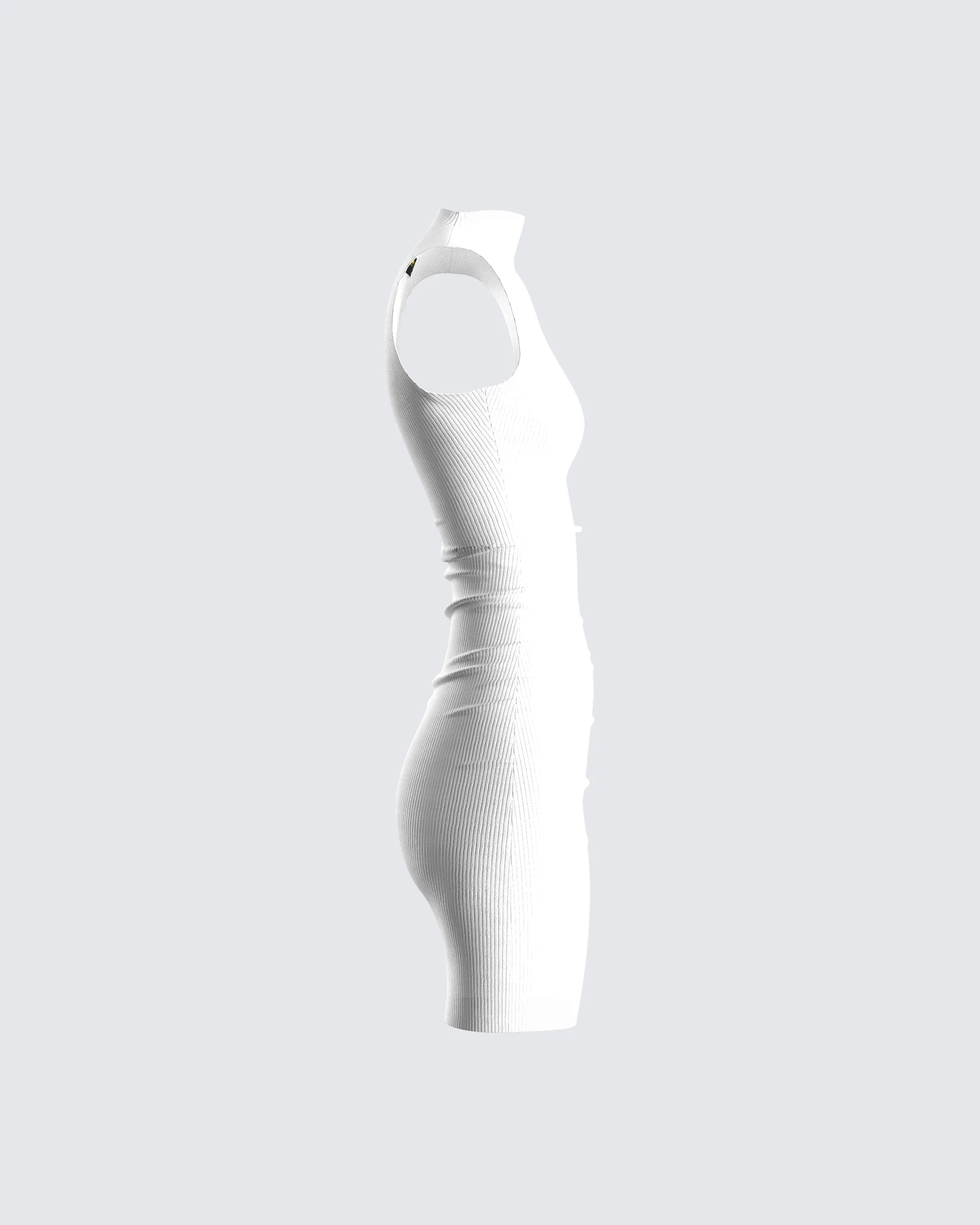 Lauren White Rib Mini Dress - Image 2