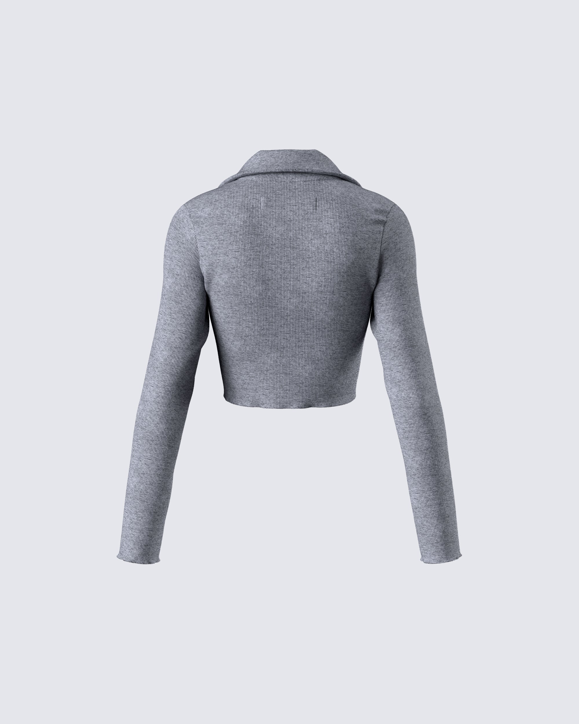 Leanne Grey Sweater Top - Image 3