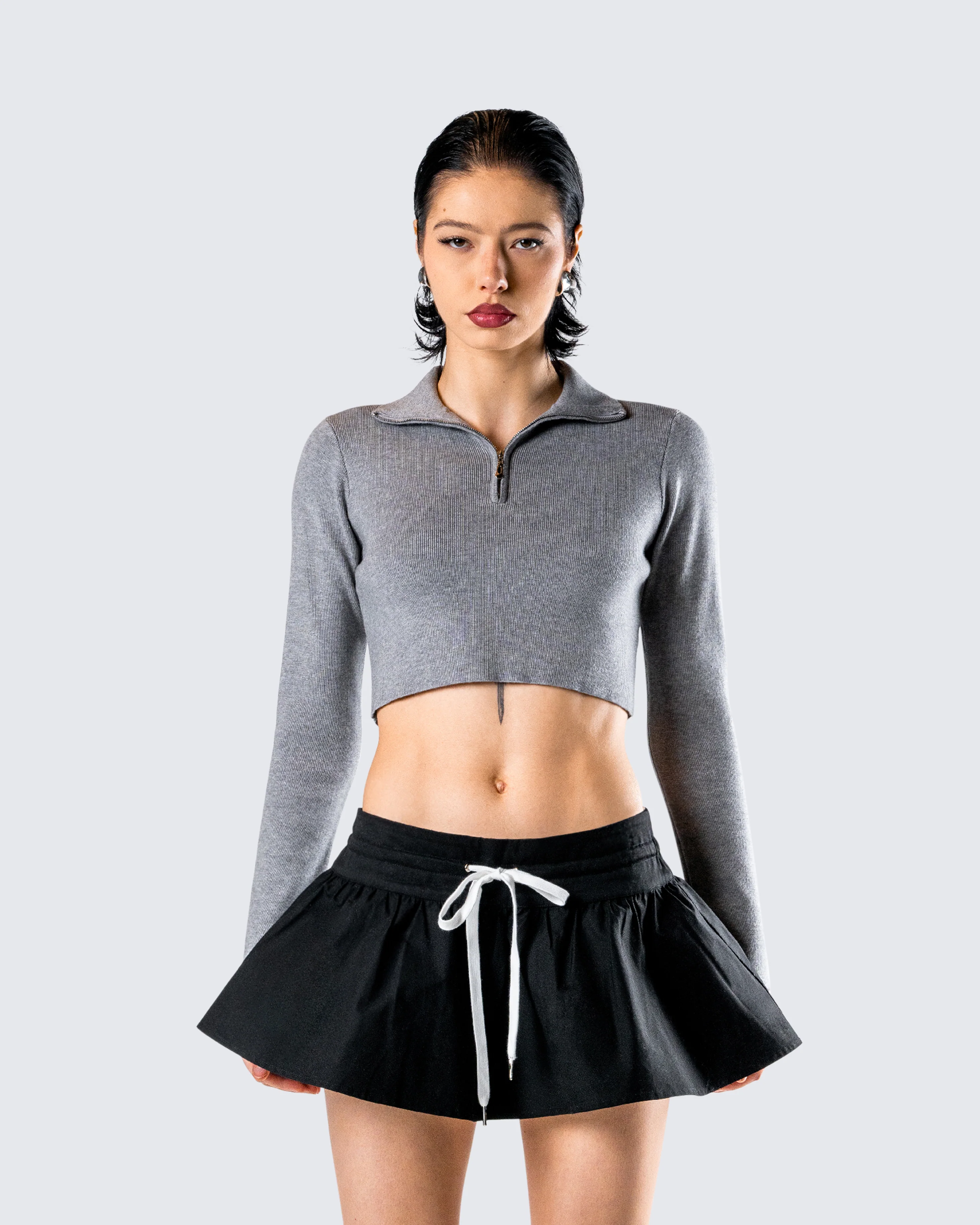 Leanne Grey Sweater Top - Image 4