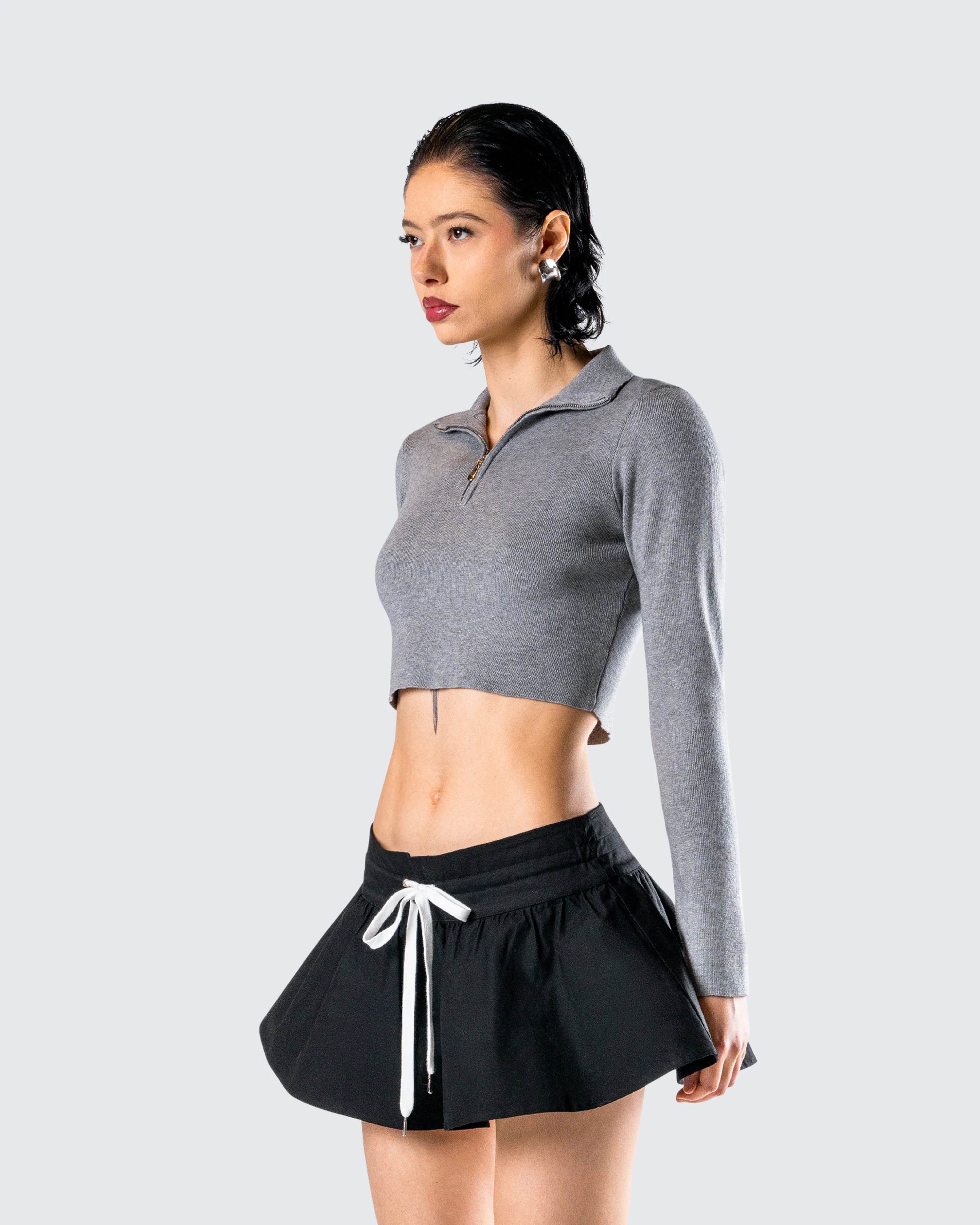 Leanne Grey Sweater Top - Image 5