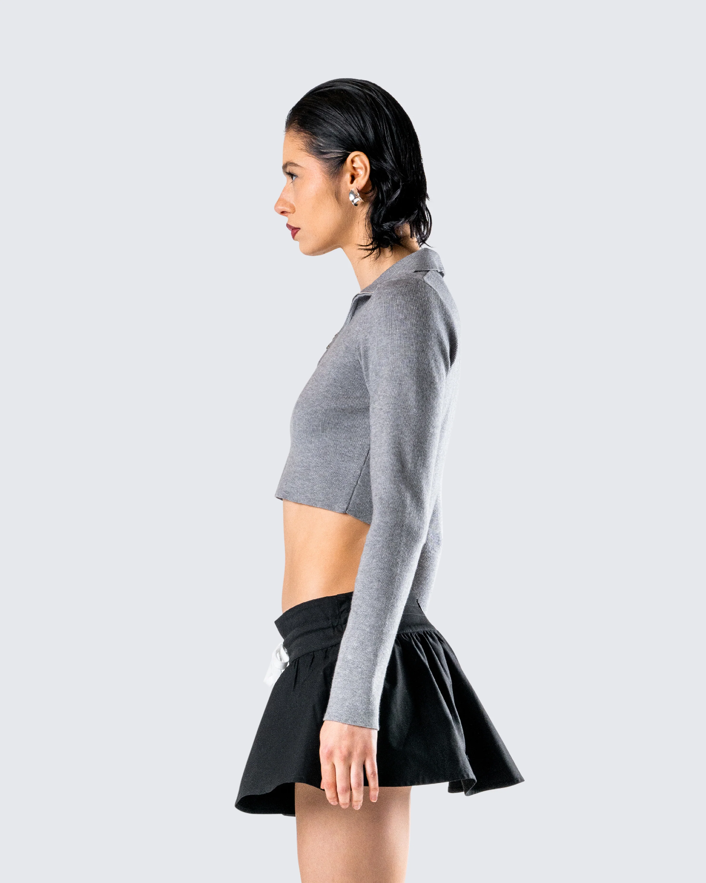 Leanne Grey Sweater Top - Image 6