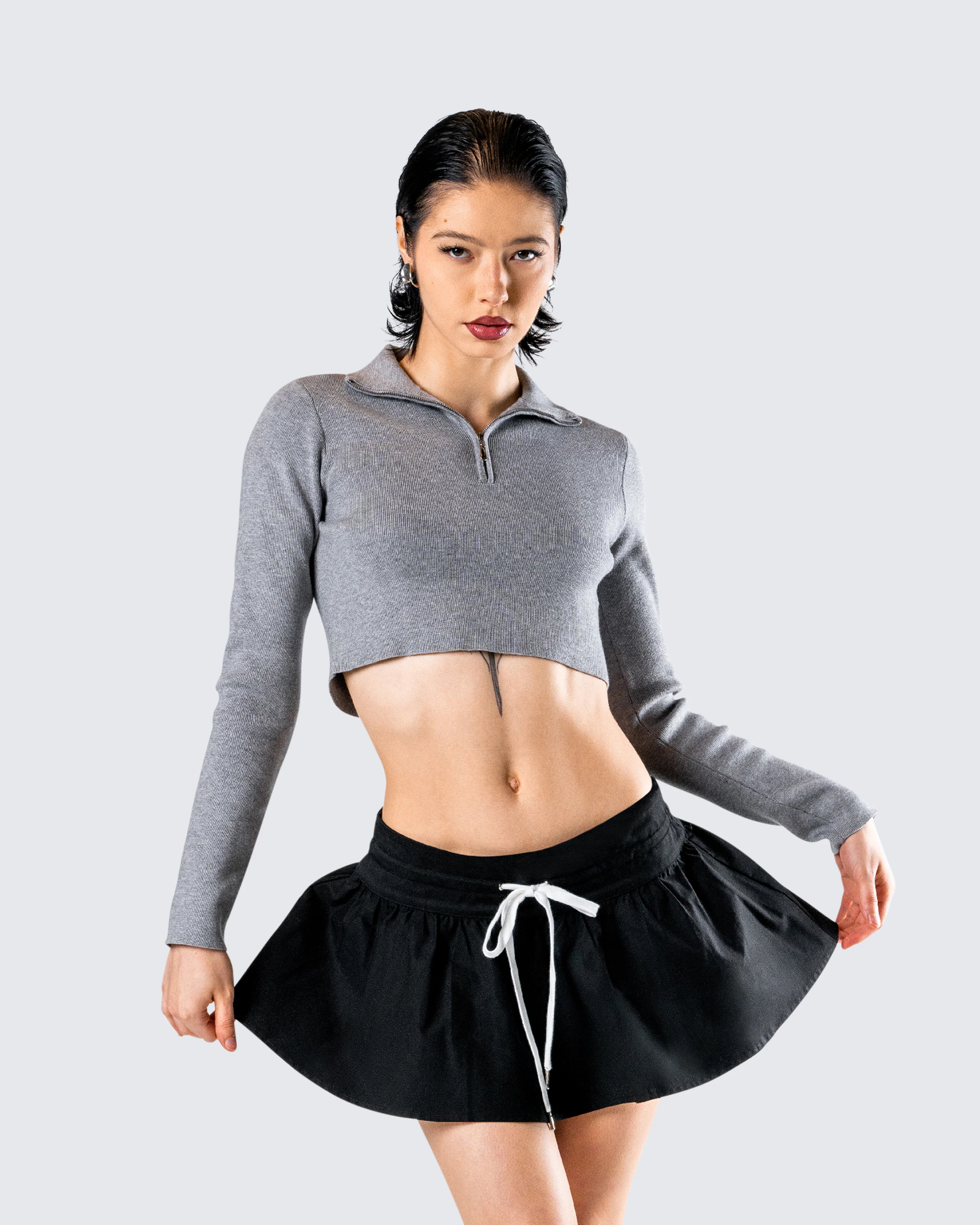Leanne Grey Sweater Top - Image 8