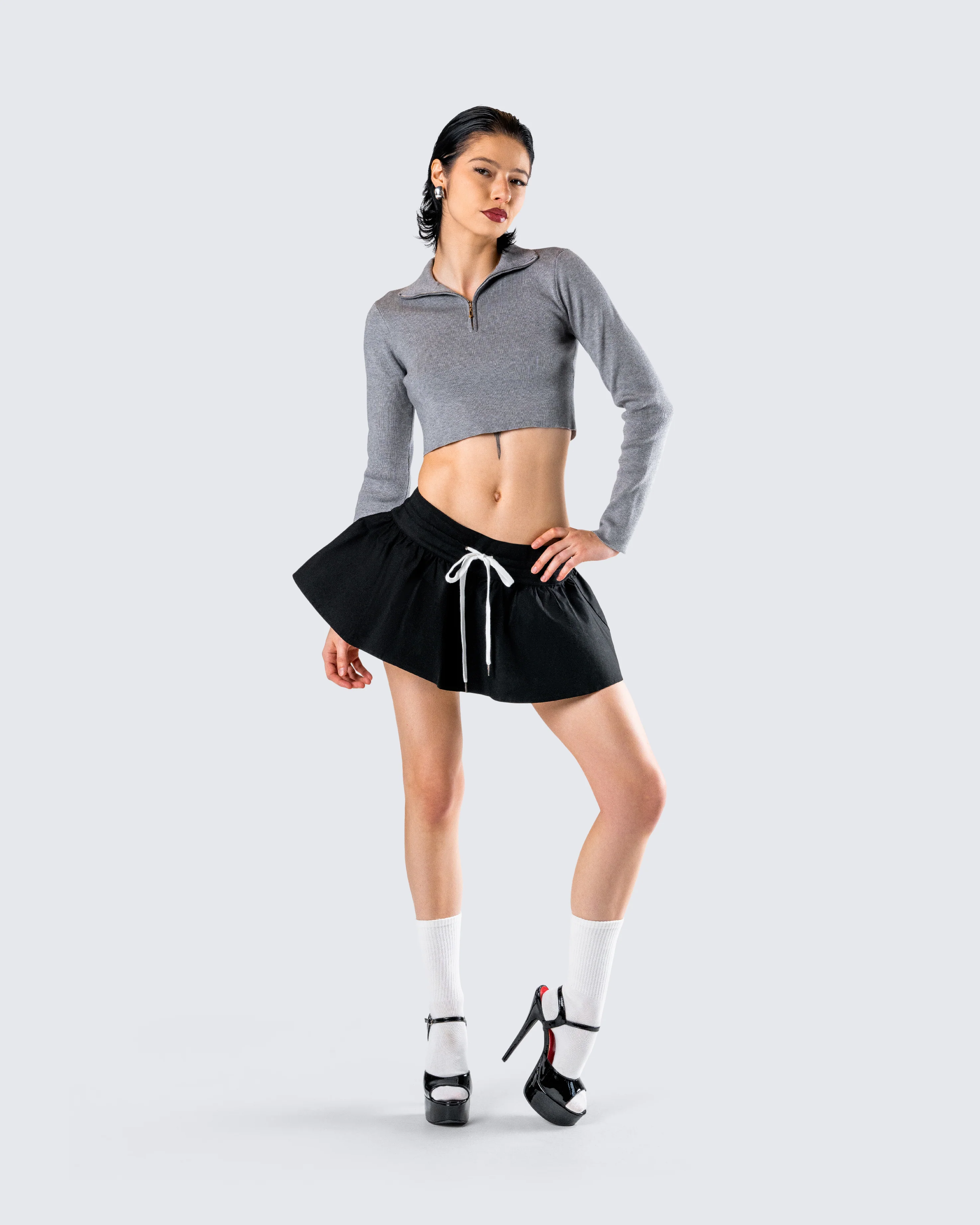 Leanne Grey Sweater Top - Image 9