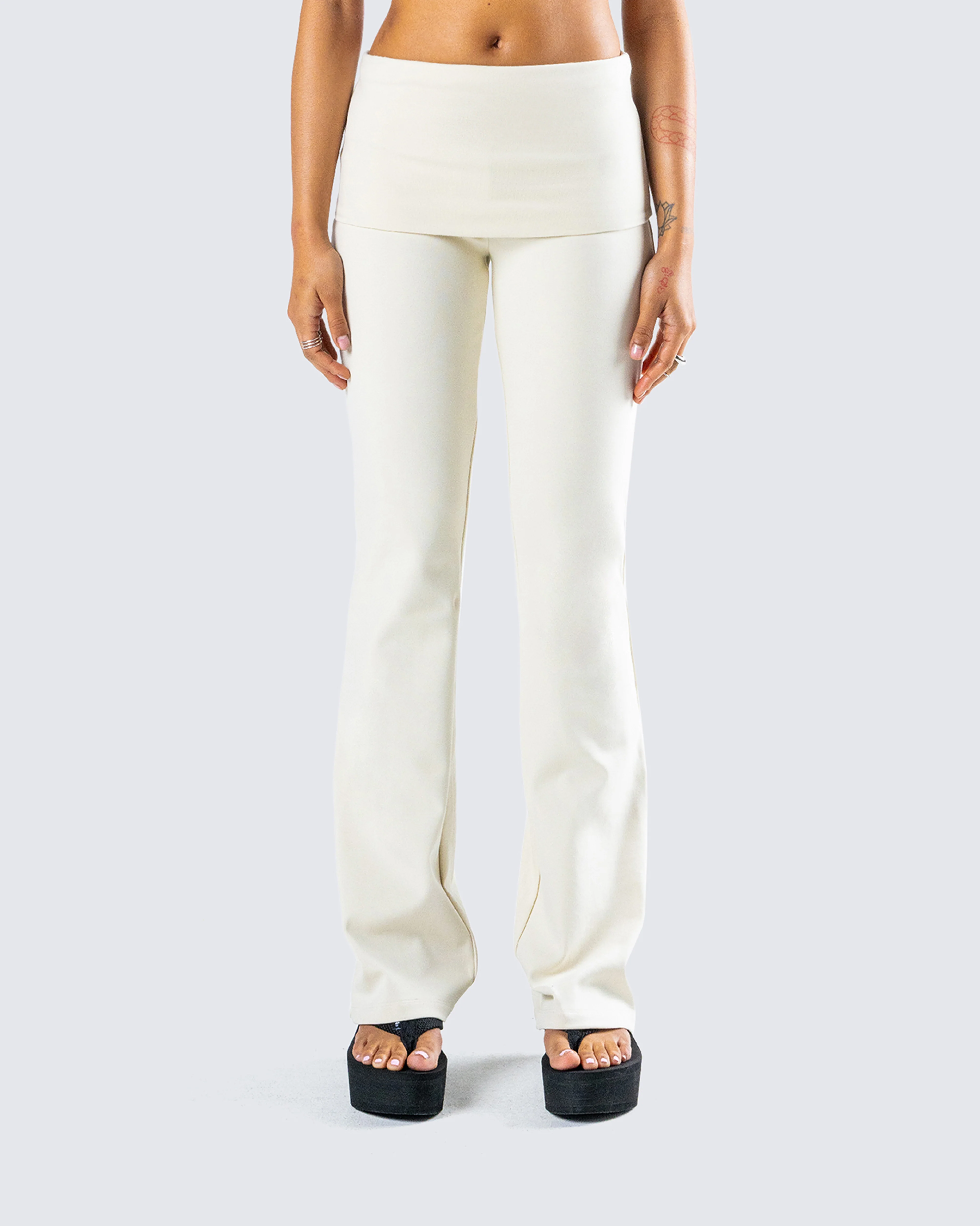 Leia Cream Foldover Legging - Image 4