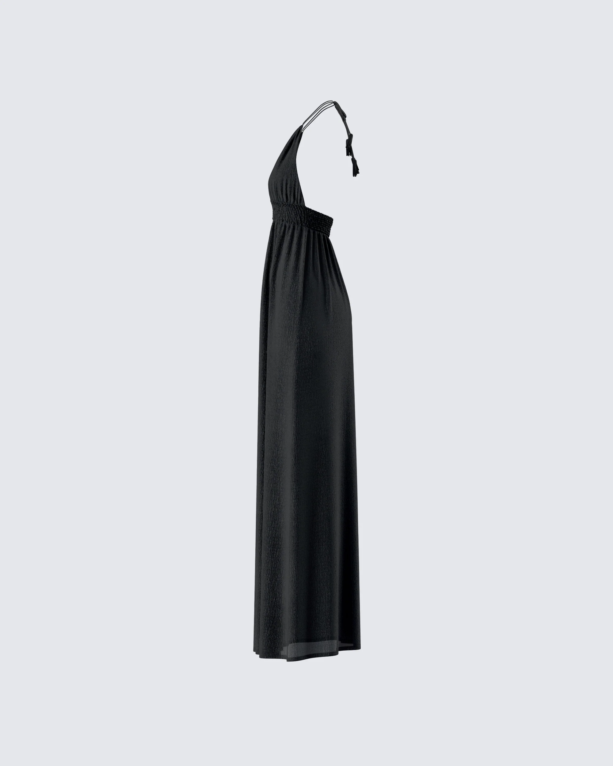 Leida Black Halter Maxi Dress - Image 2