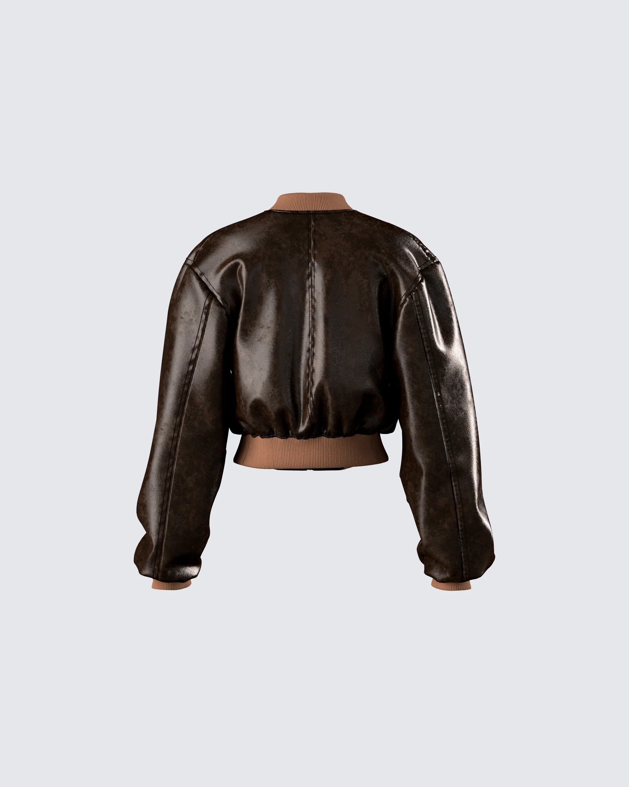 Leigh Brown Washed Leather Jacket - Image 3