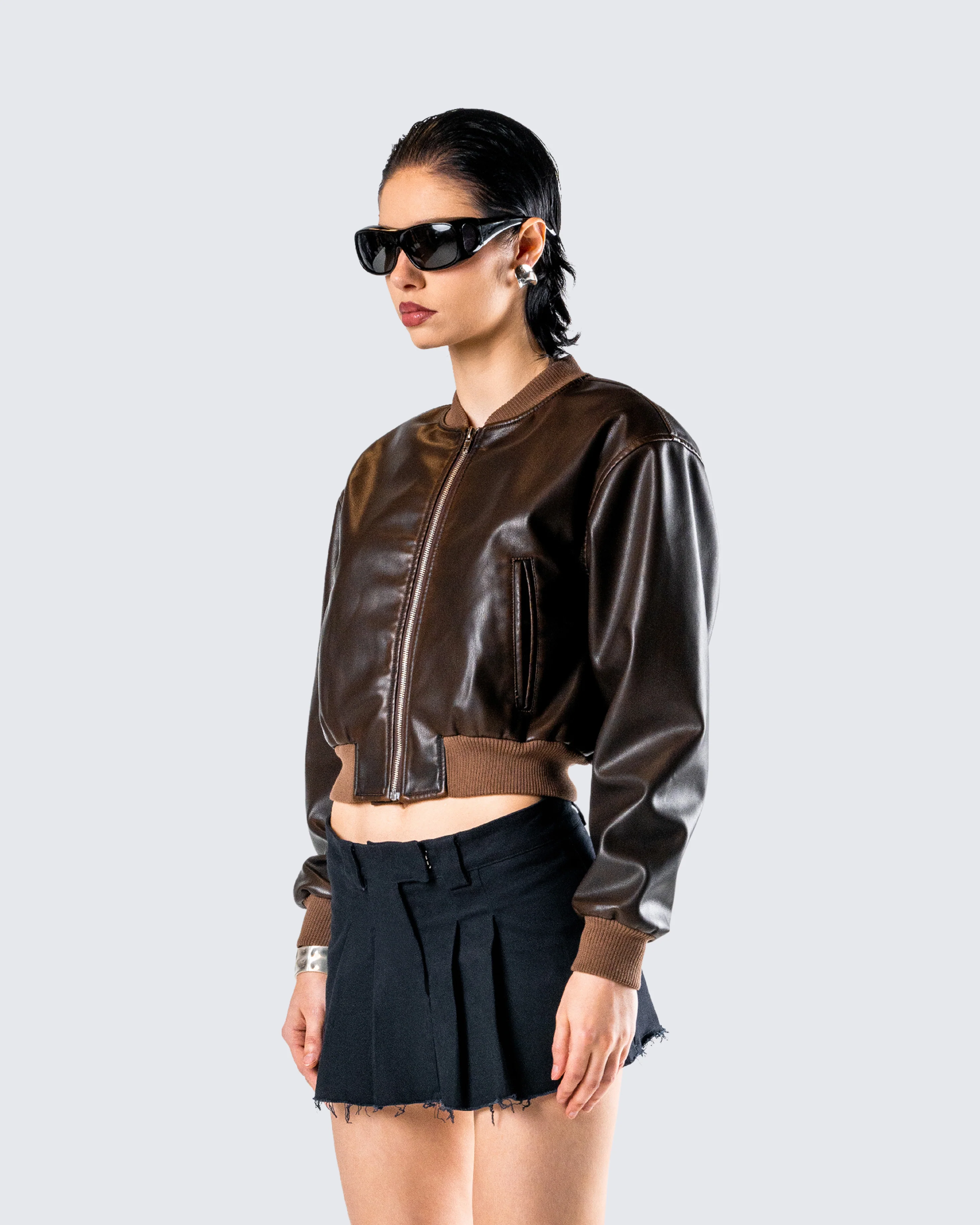 Leigh Brown Washed Leather Jacket - Image 5
