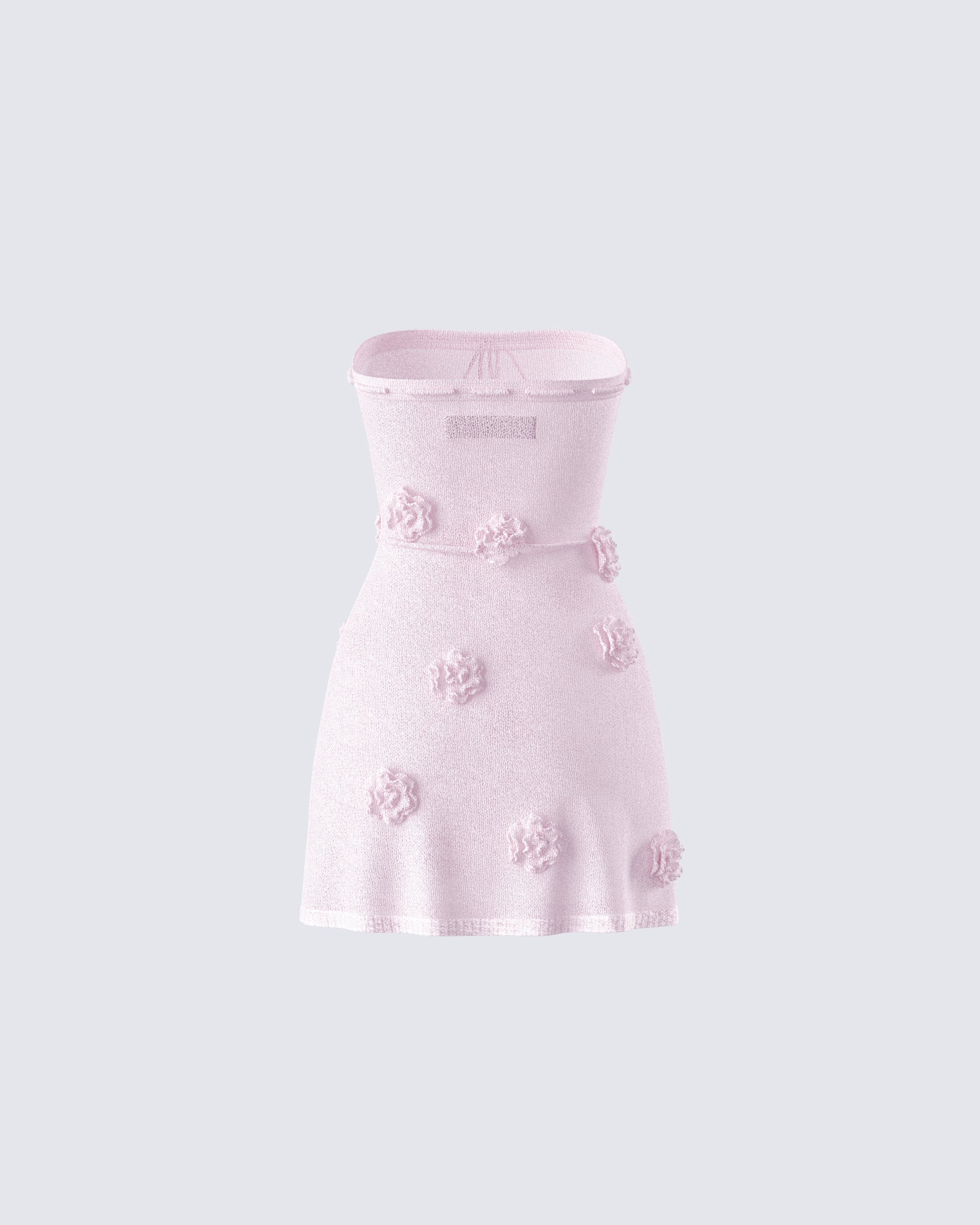 Leilani Pink Crochet Flower Mini Dress - Image 3