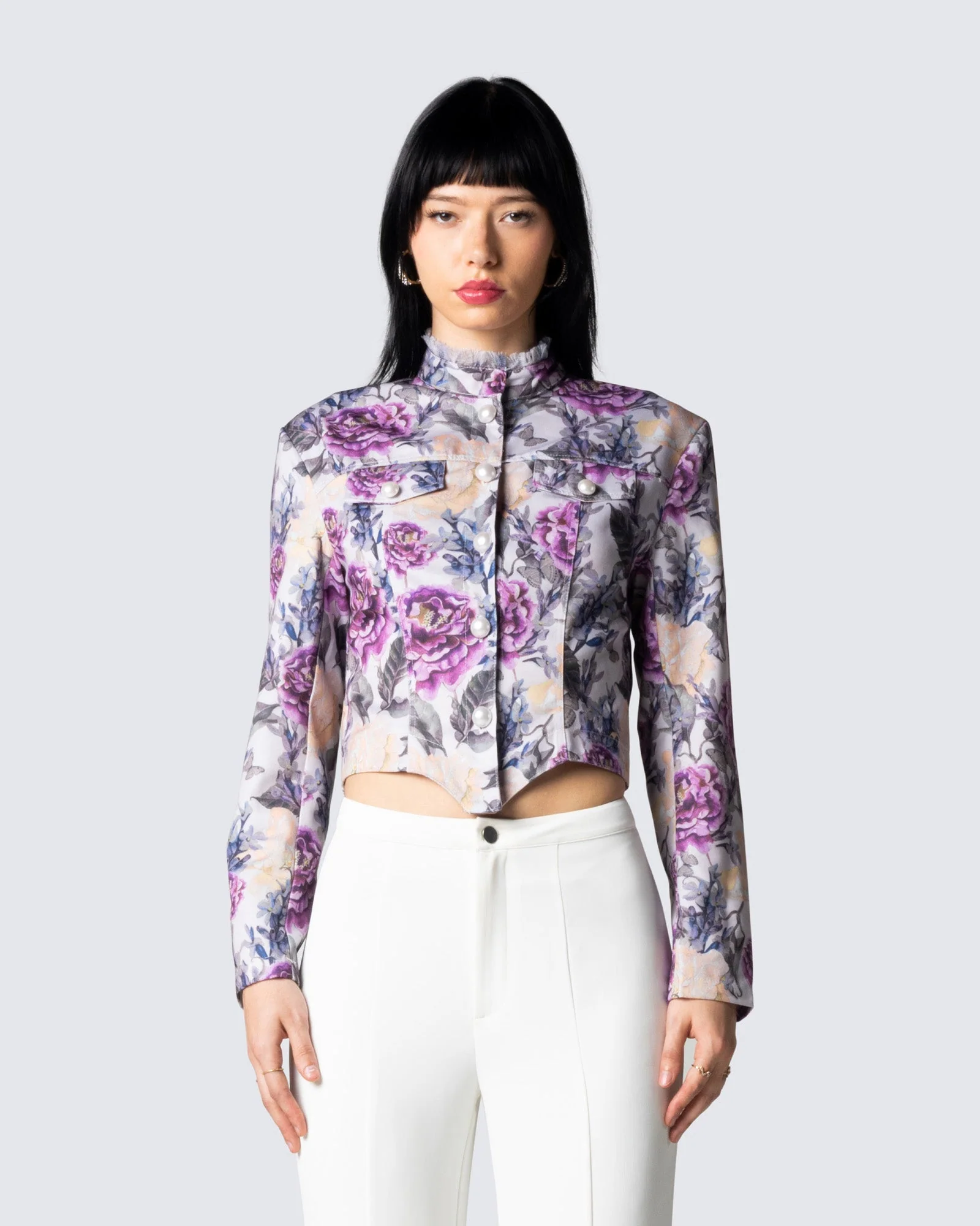 Leonardo Floral Print Twill Jacket - Image 4