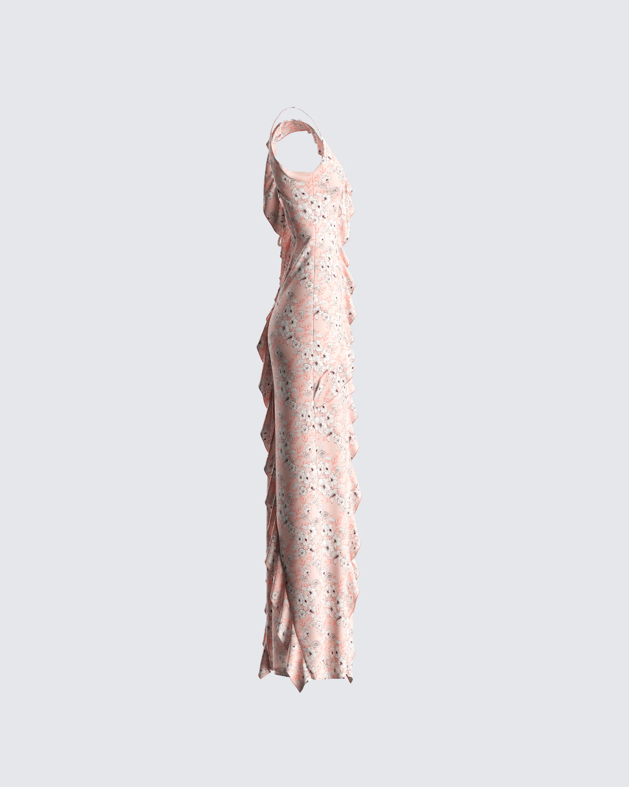 Leonie Peach Floral Maxi Dress - Image 2