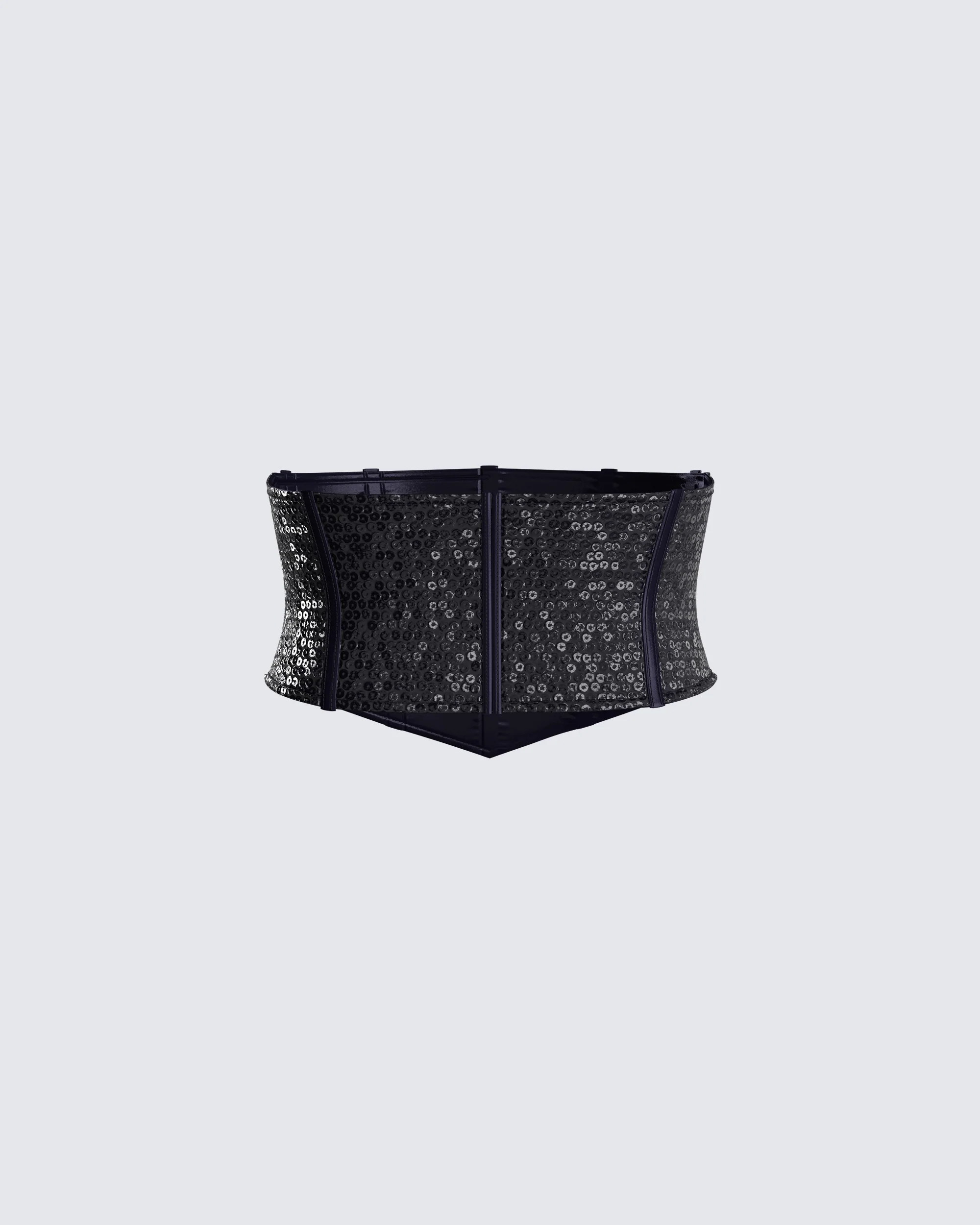 Lerata Black Sequin Corset Top - Image 3
