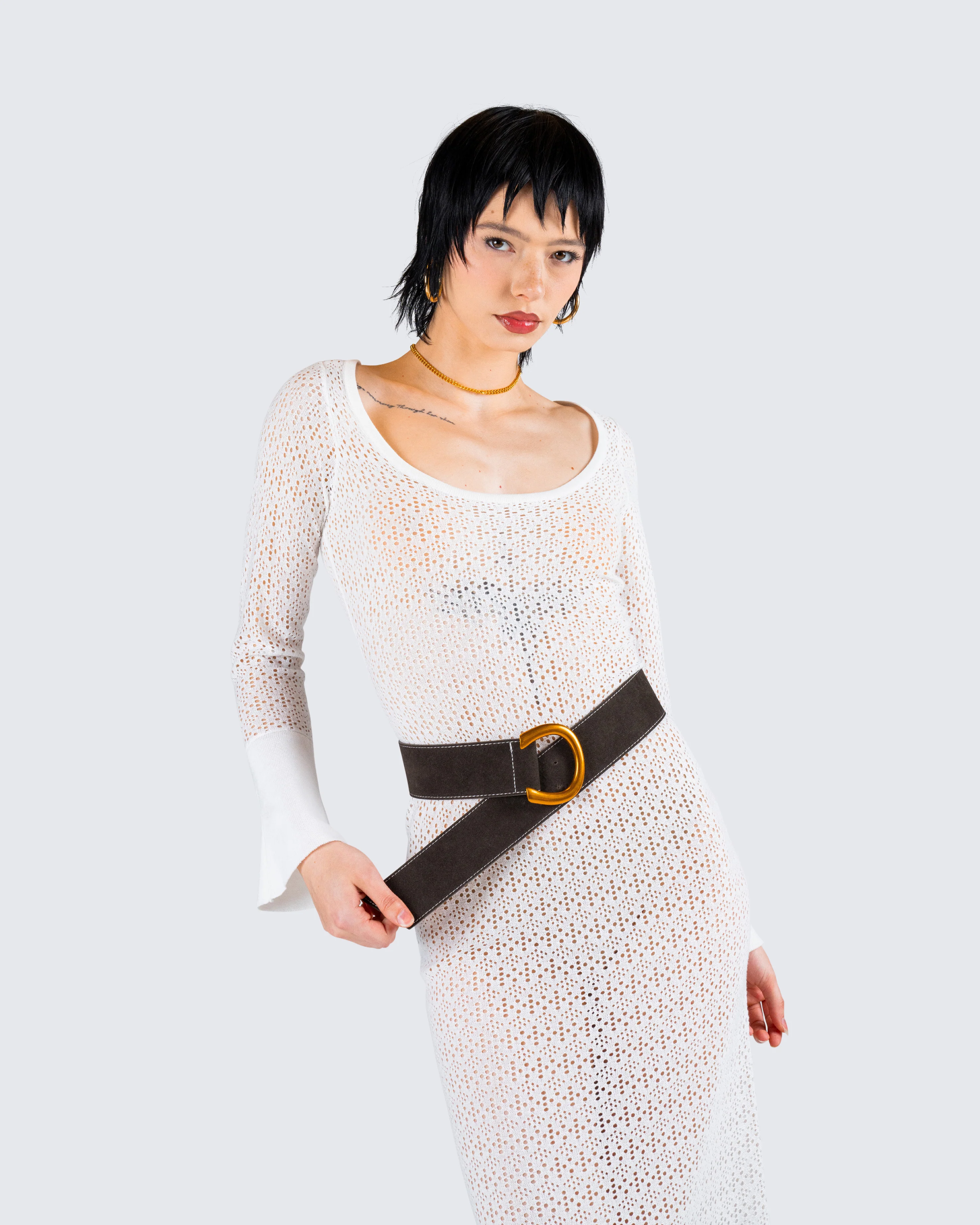 Letitia Ivory Sweater Midi Dress - Image 9