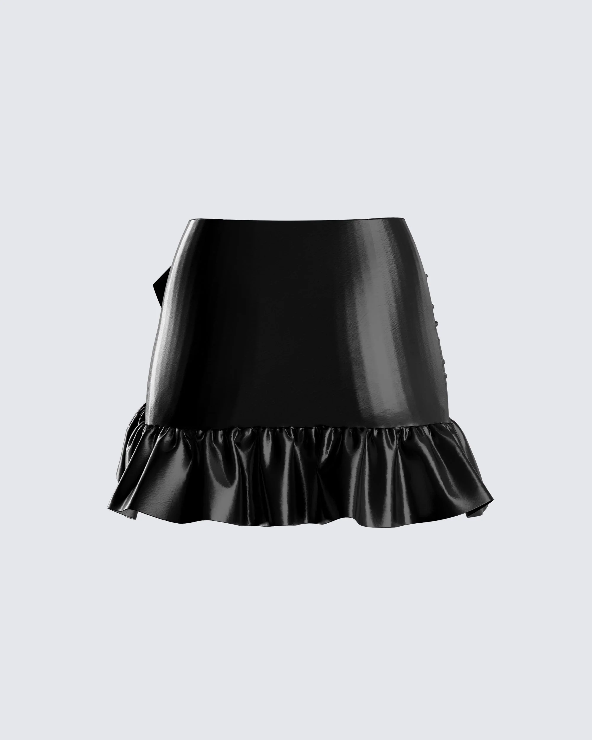 Lexi Black Vegan Leather Skirt - Image 3