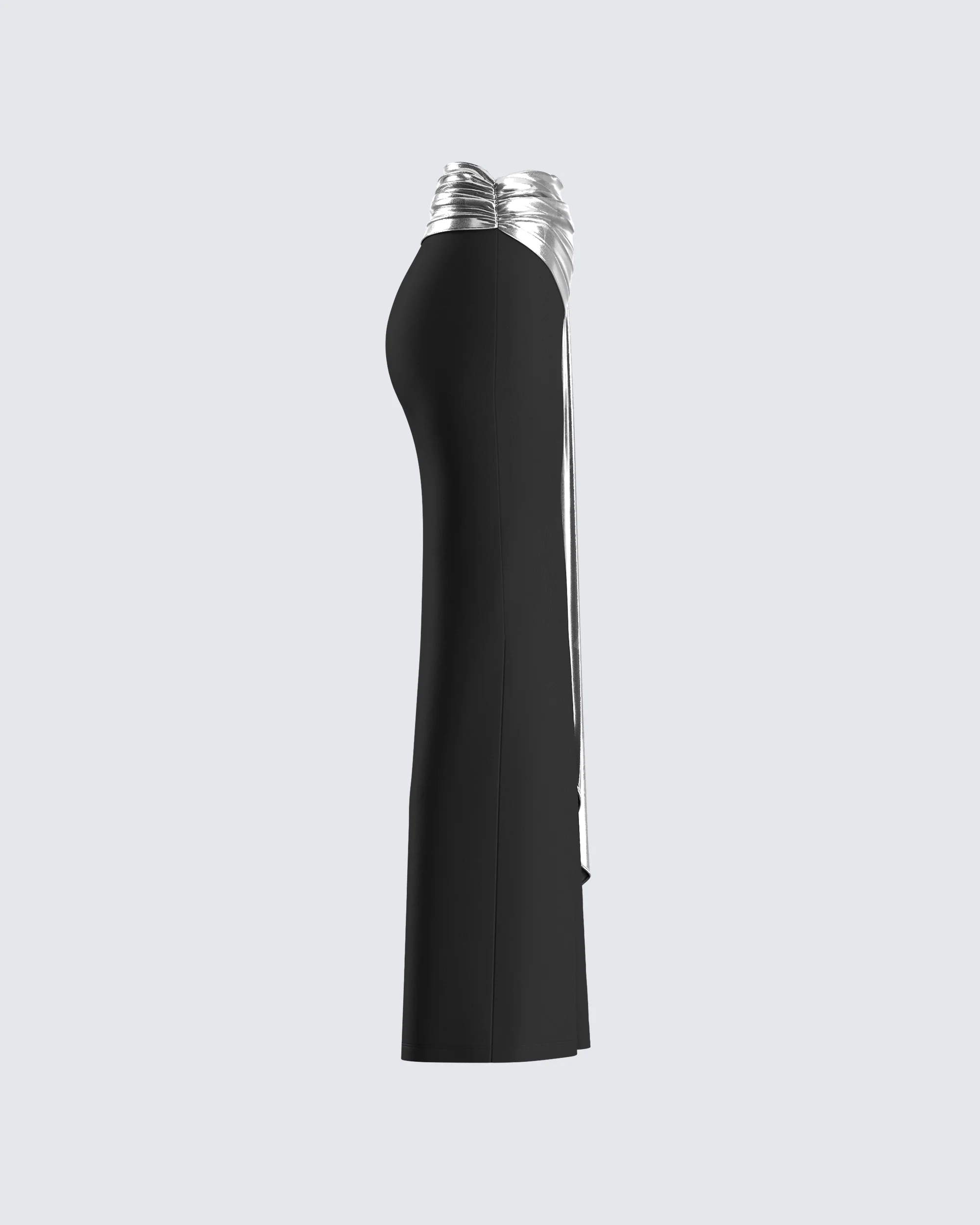 Leylany Black Draped Maxi Skirt - Image 2