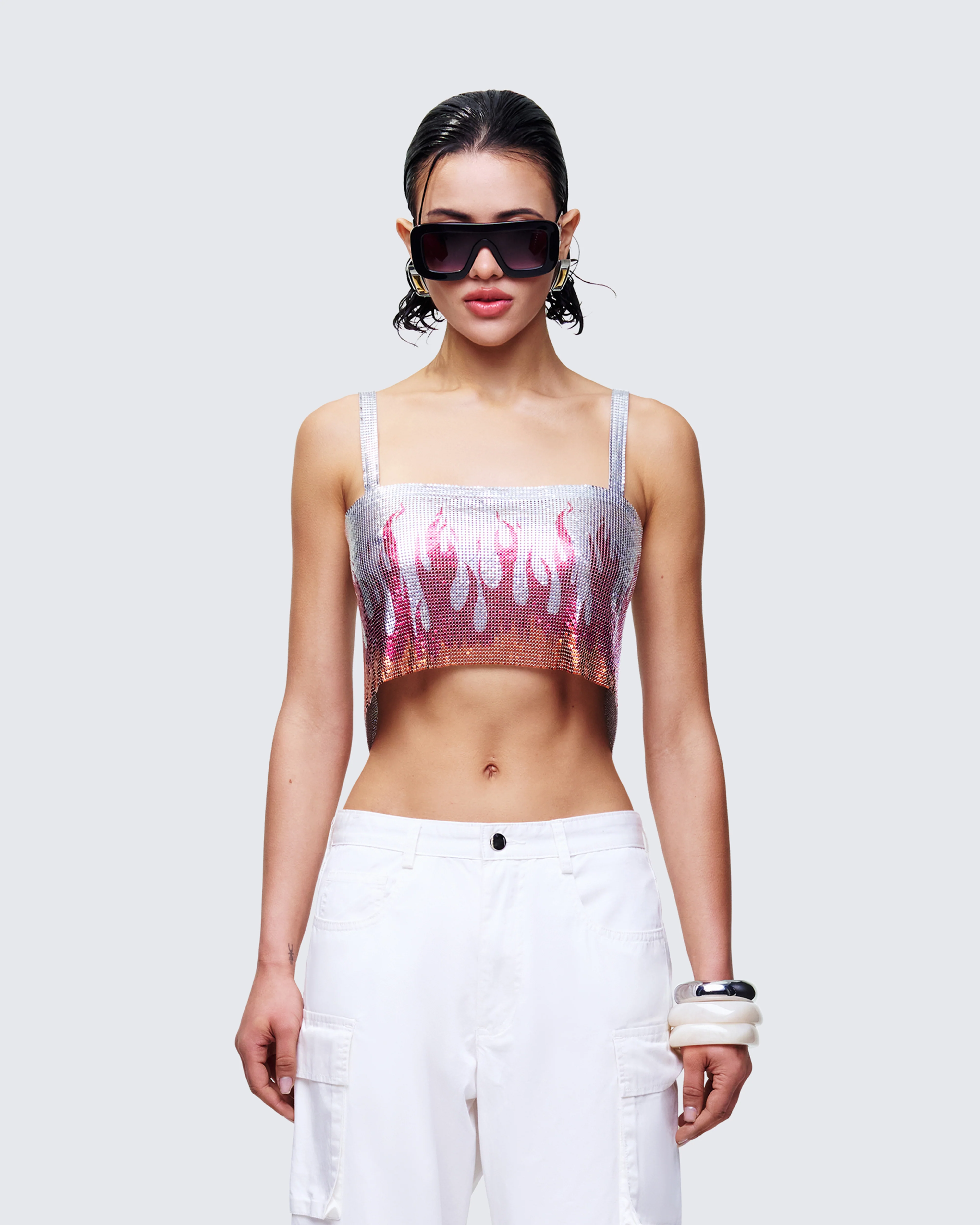 Lilia Multi Flame Chainmail Top - Image 2