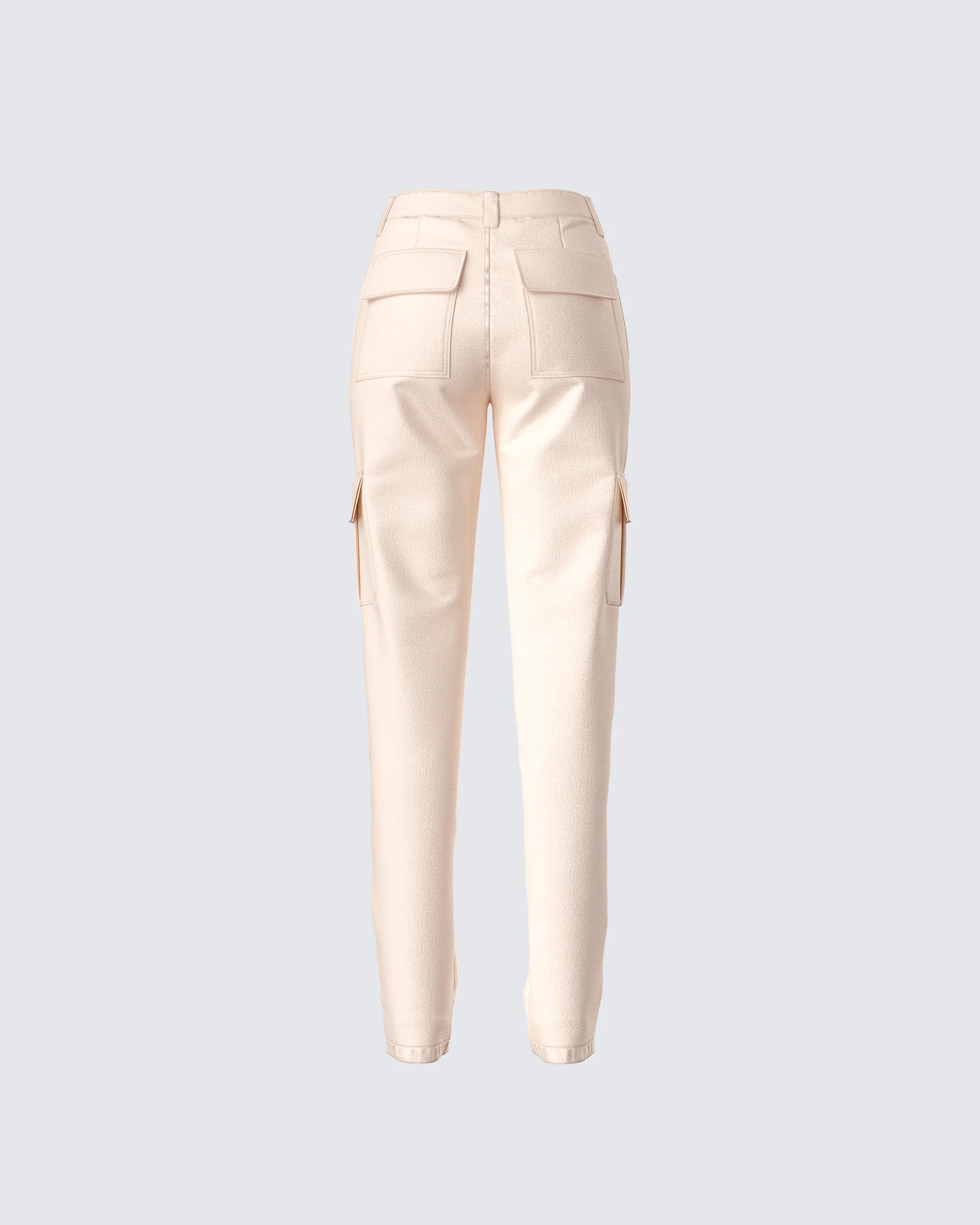 Liliana Beige Twill Cargo Pant - Image 3