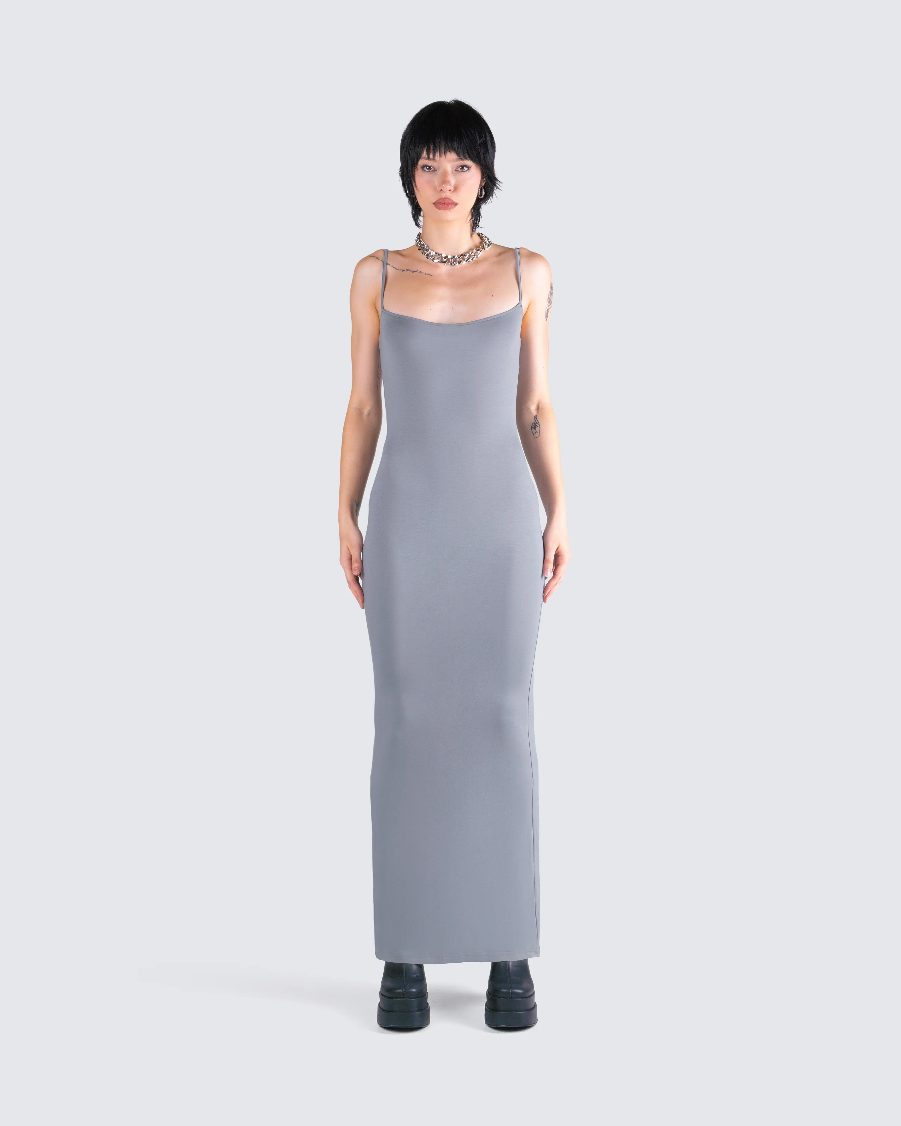 Lilibet Grey Maxi Dress - Image 4