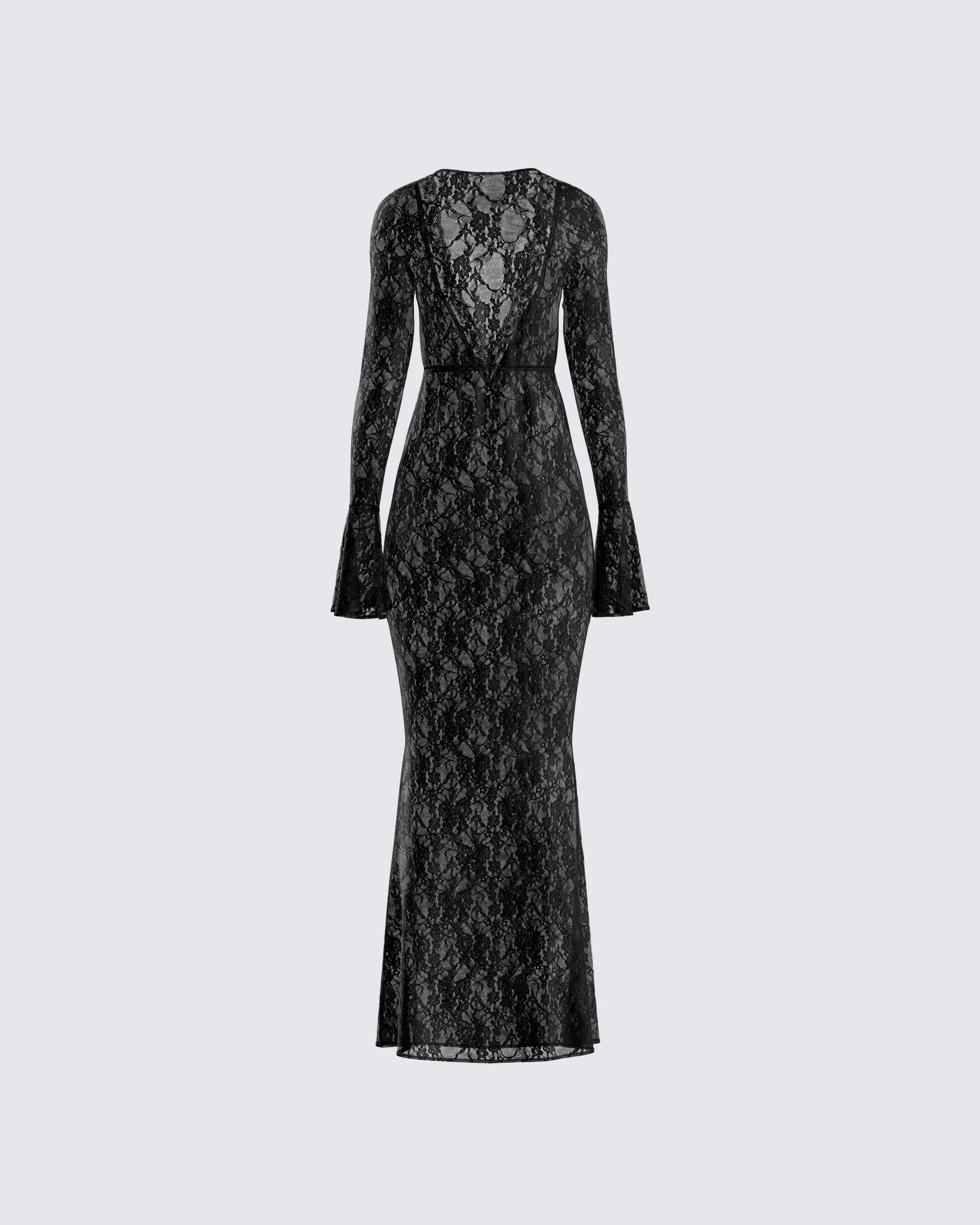 Lilith Black Lace Maxi Dress - Image 3