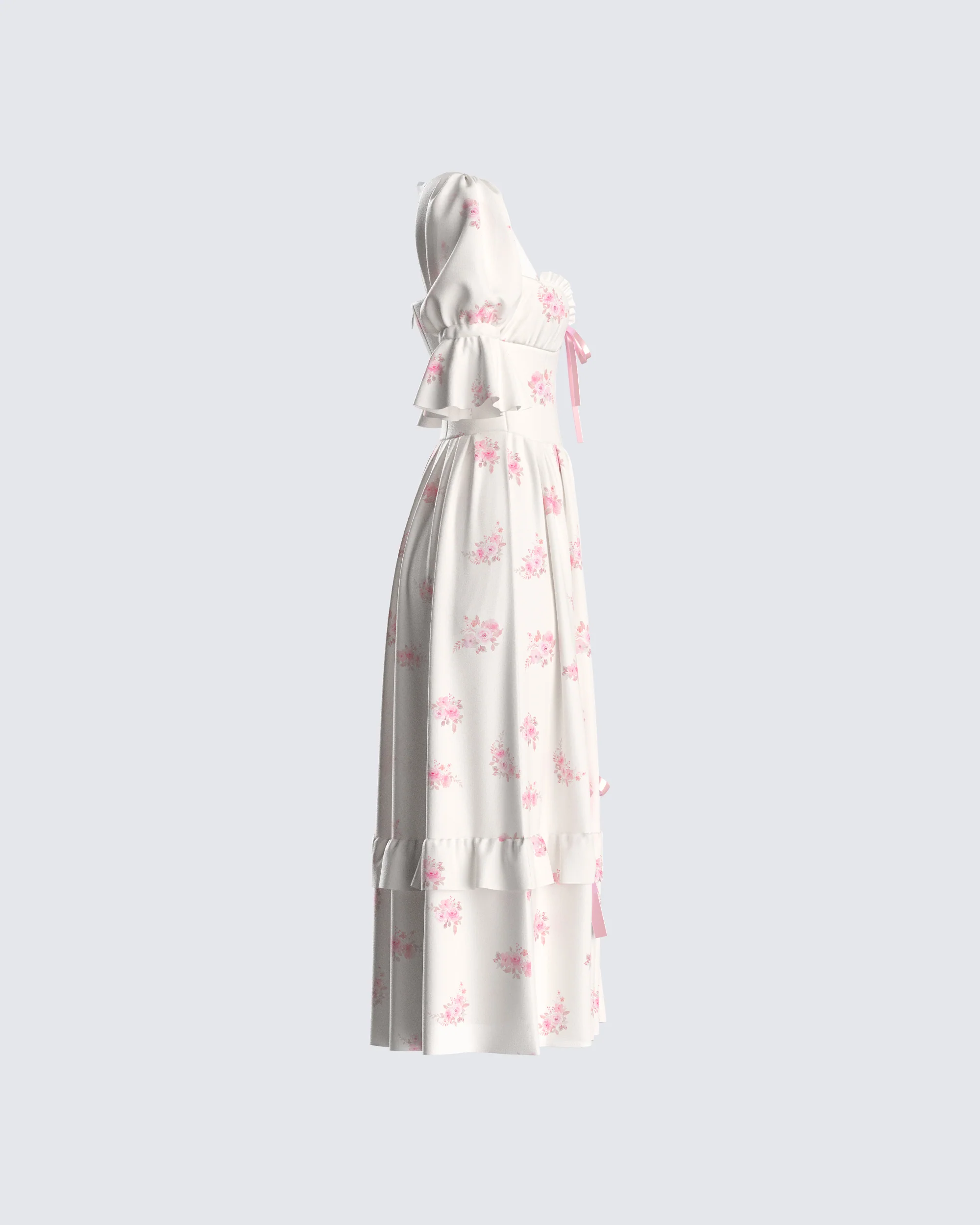 Lina Ivory Floral Midi Dress - Image 2