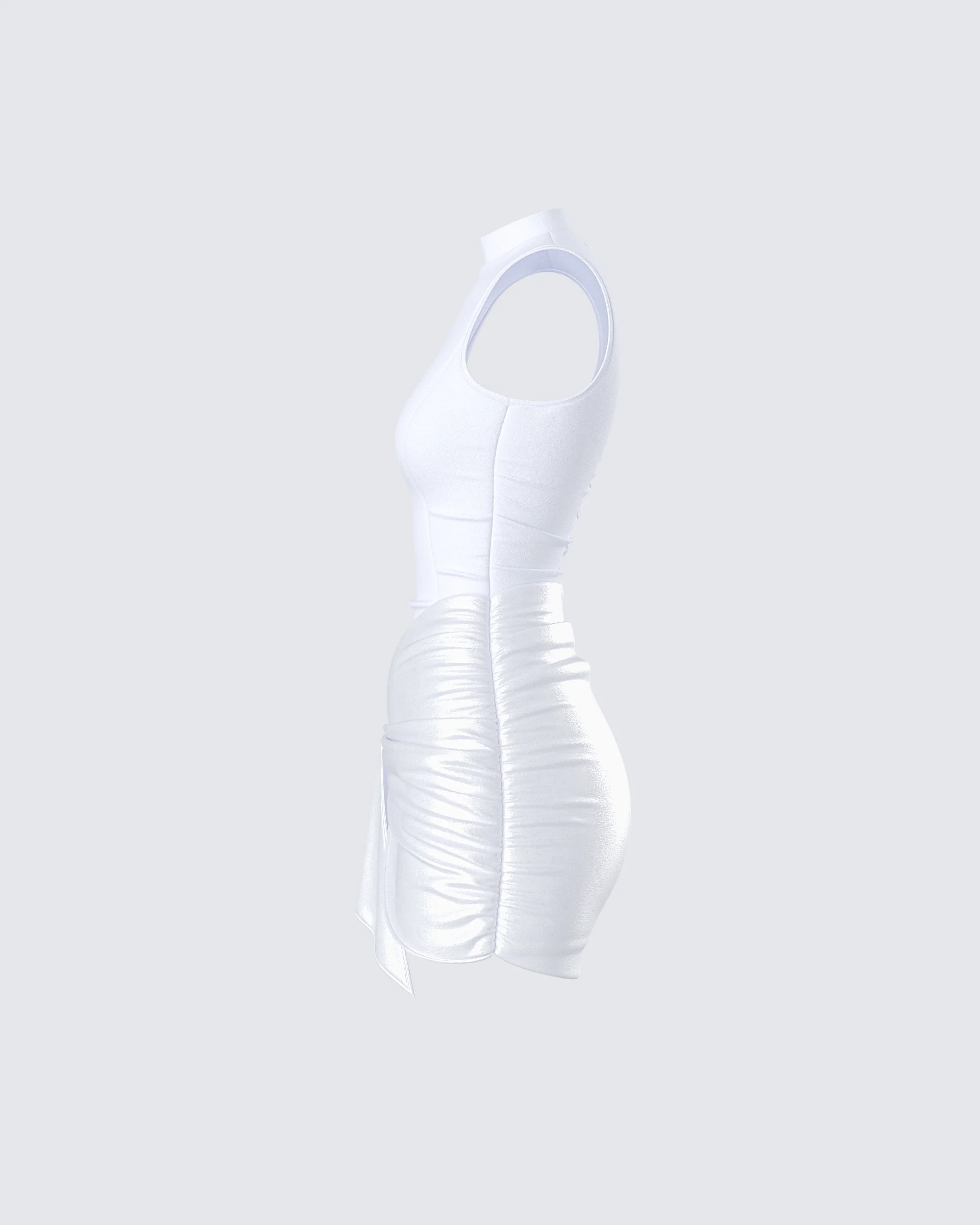 Lindsey White Wrap Mini Dress - Image 2