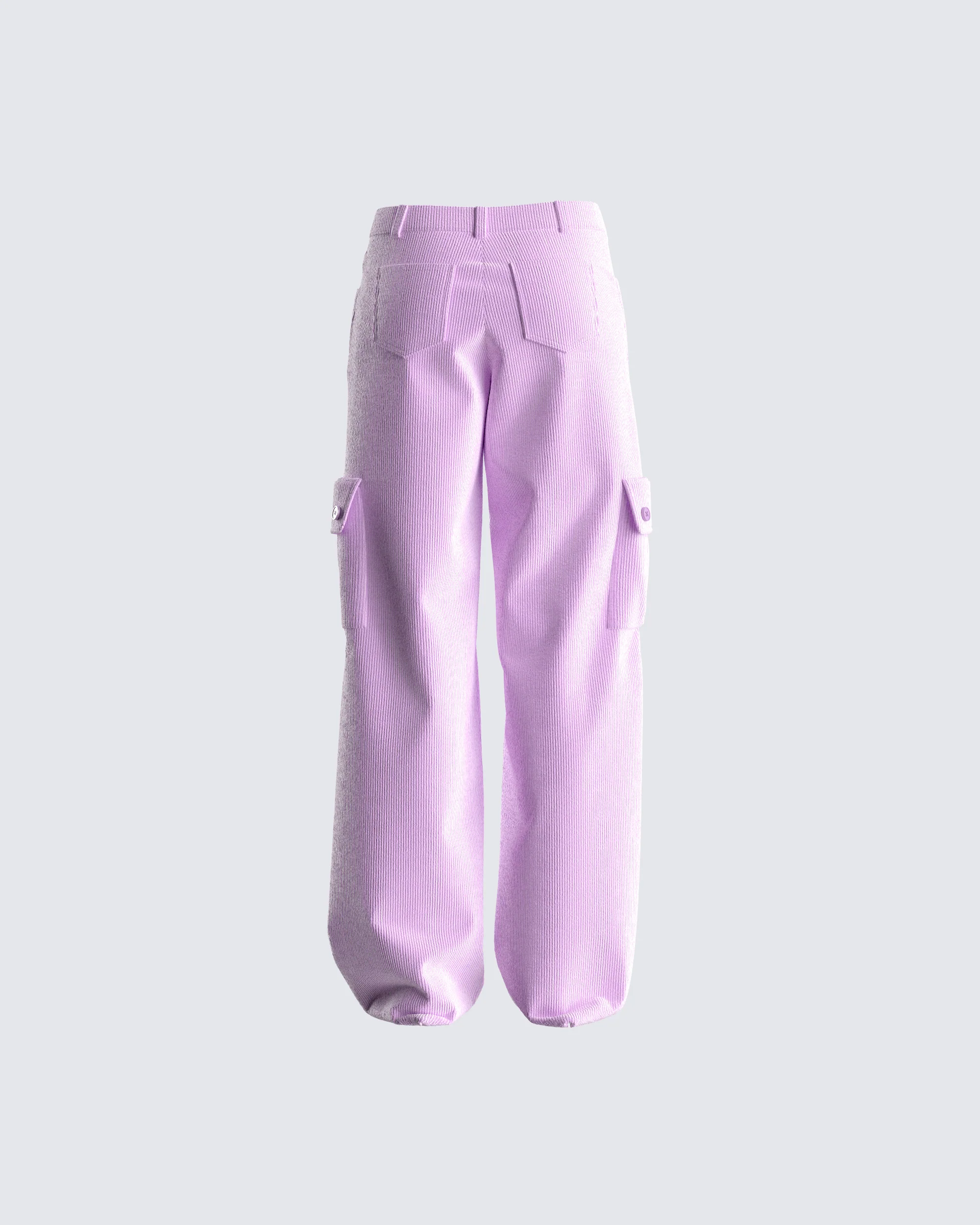 Lisa Lavender Corduroy Cargo Pant - Image 3