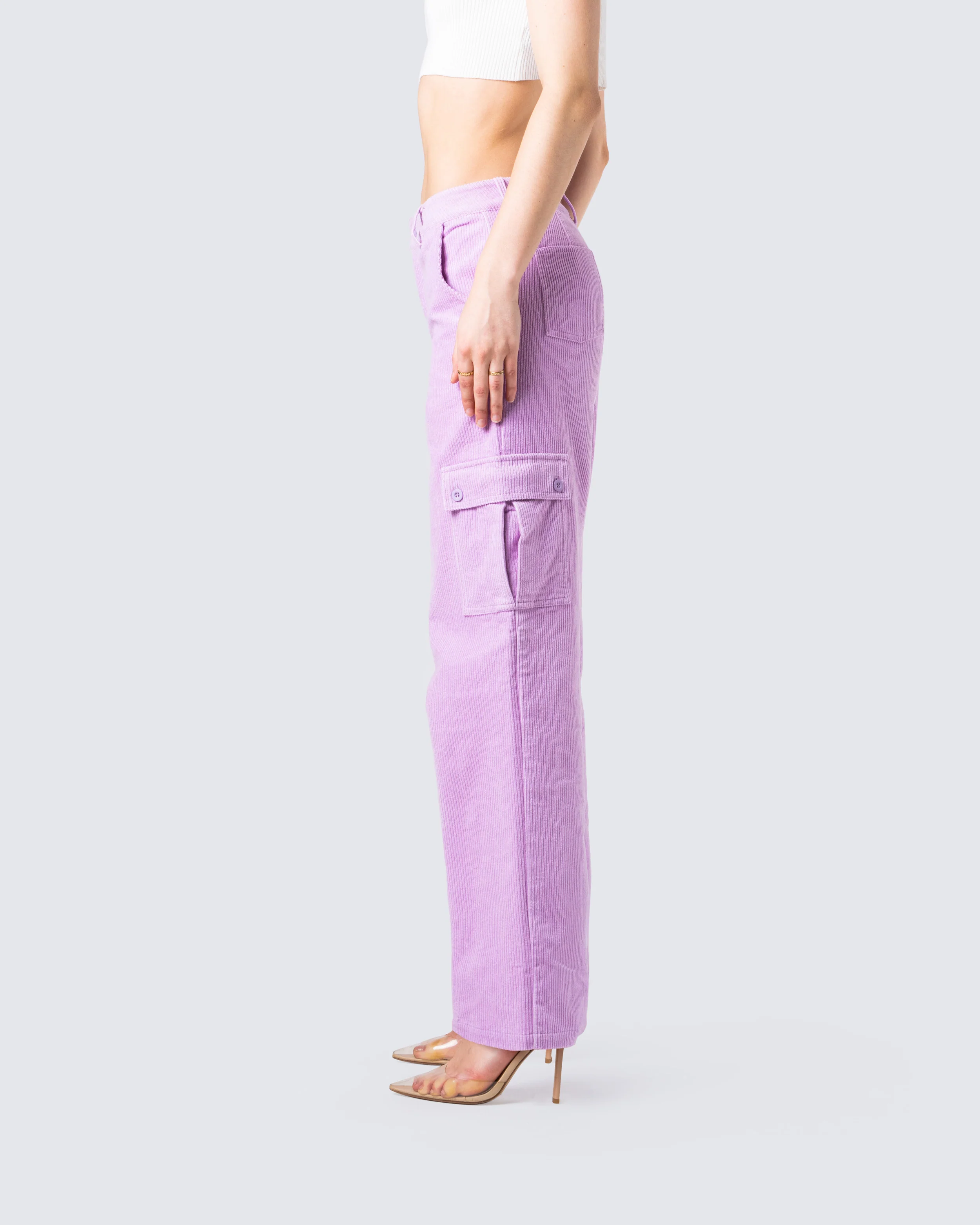 Lisa Lavender Corduroy Cargo Pant - Image 5