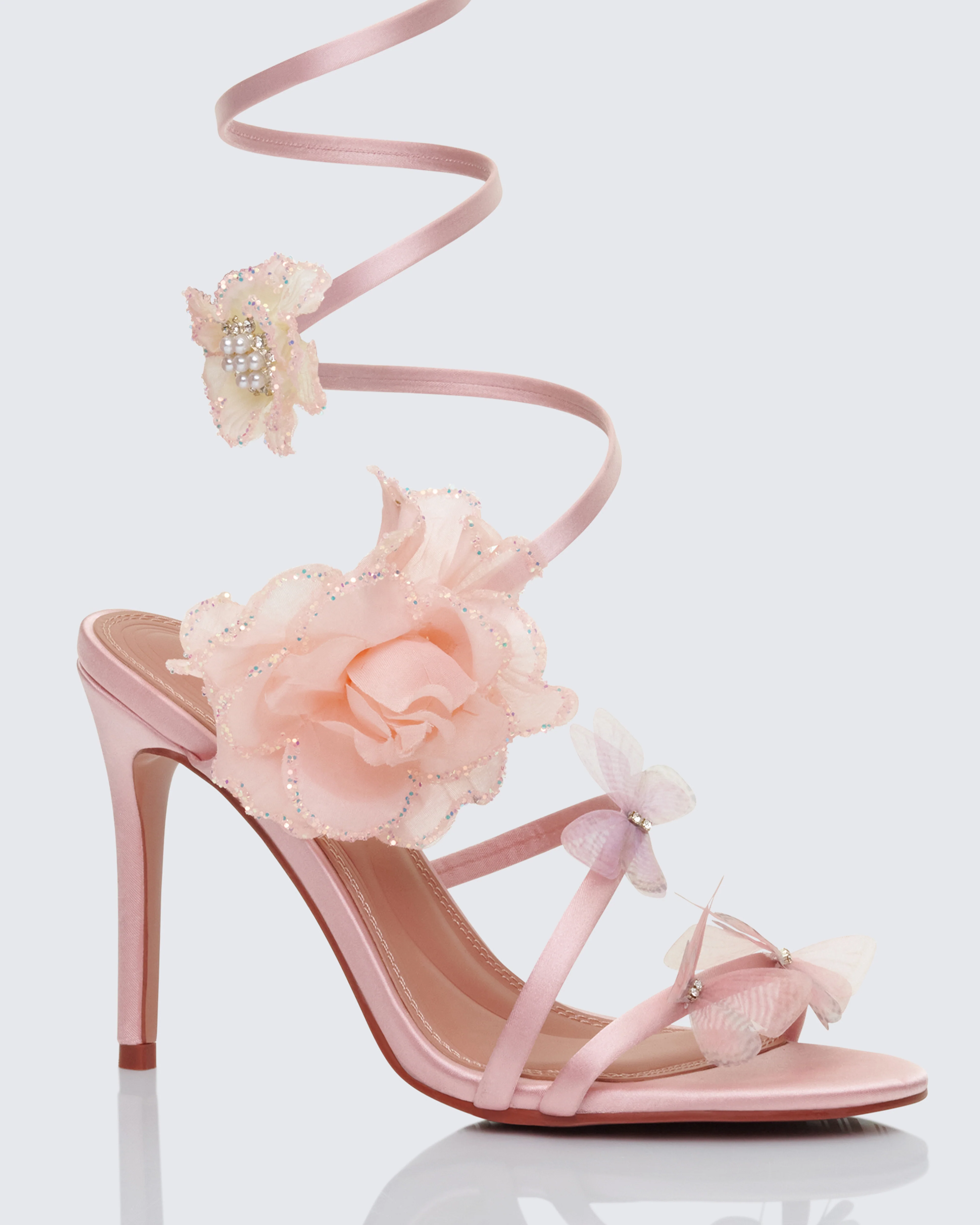Liv Peach Butterfly Spiral Sandal - Image 4