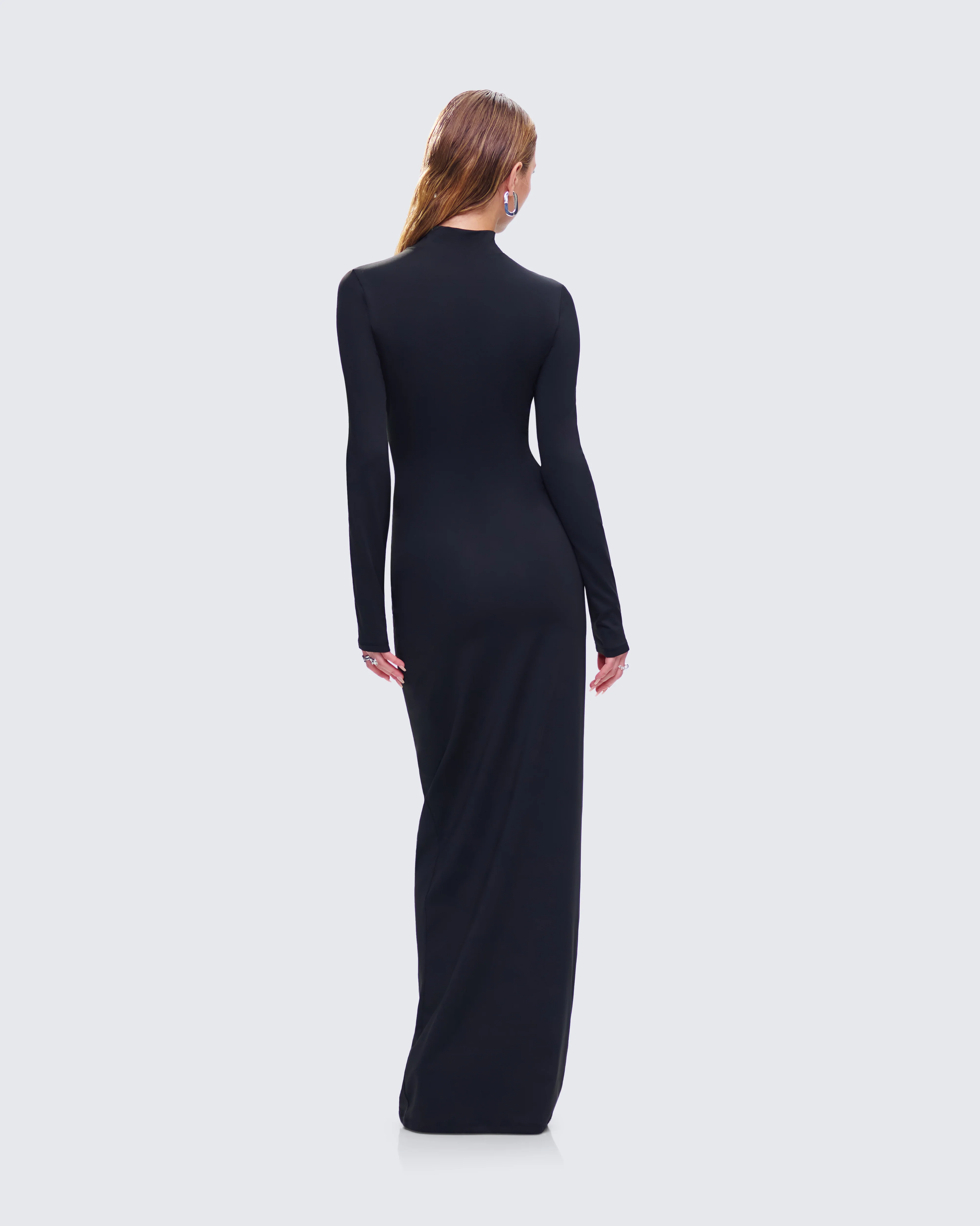 Lola Black Bodycon Maxi Dress - Image 5