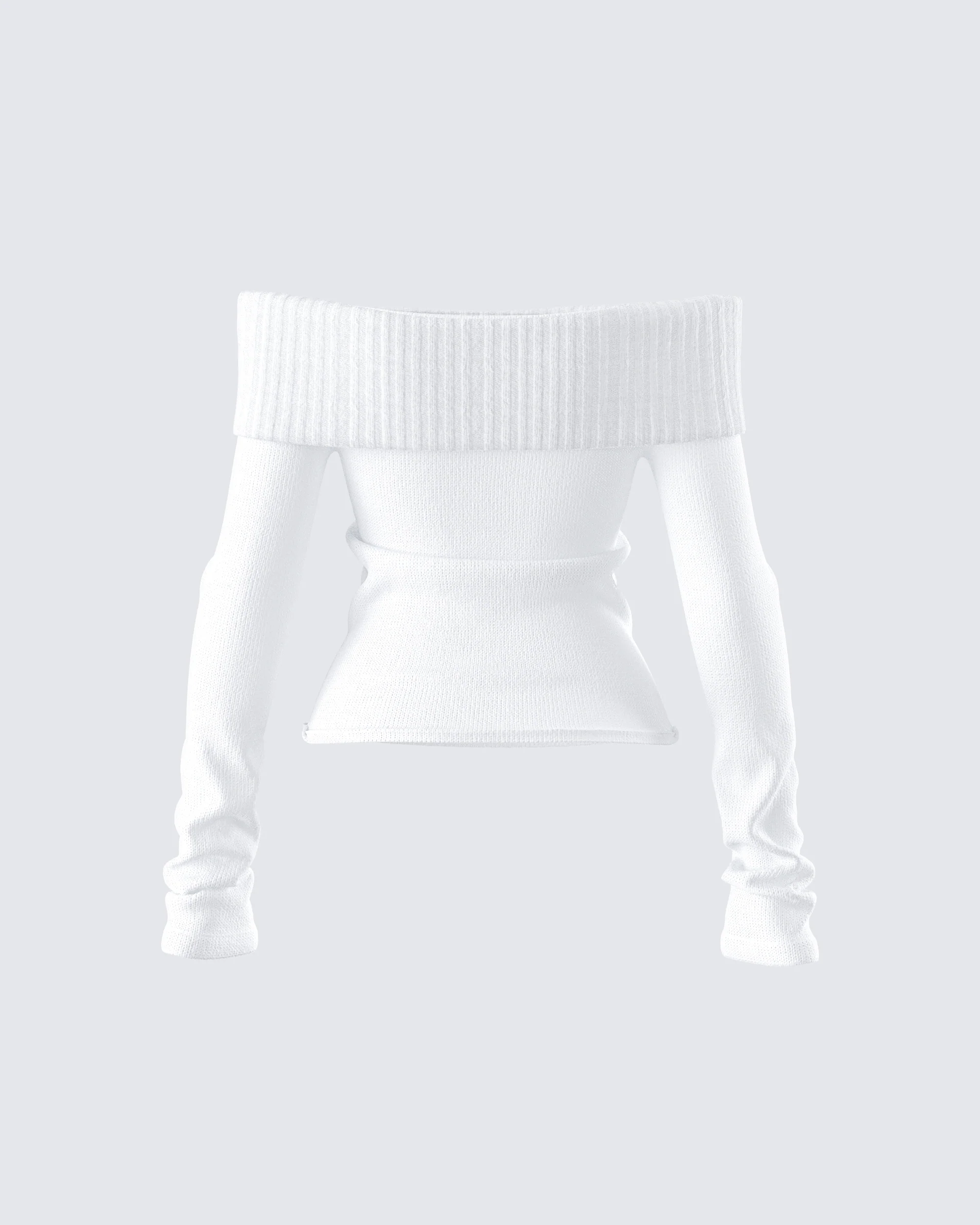 Lorraine White Sweater Knit Top - Image 3
