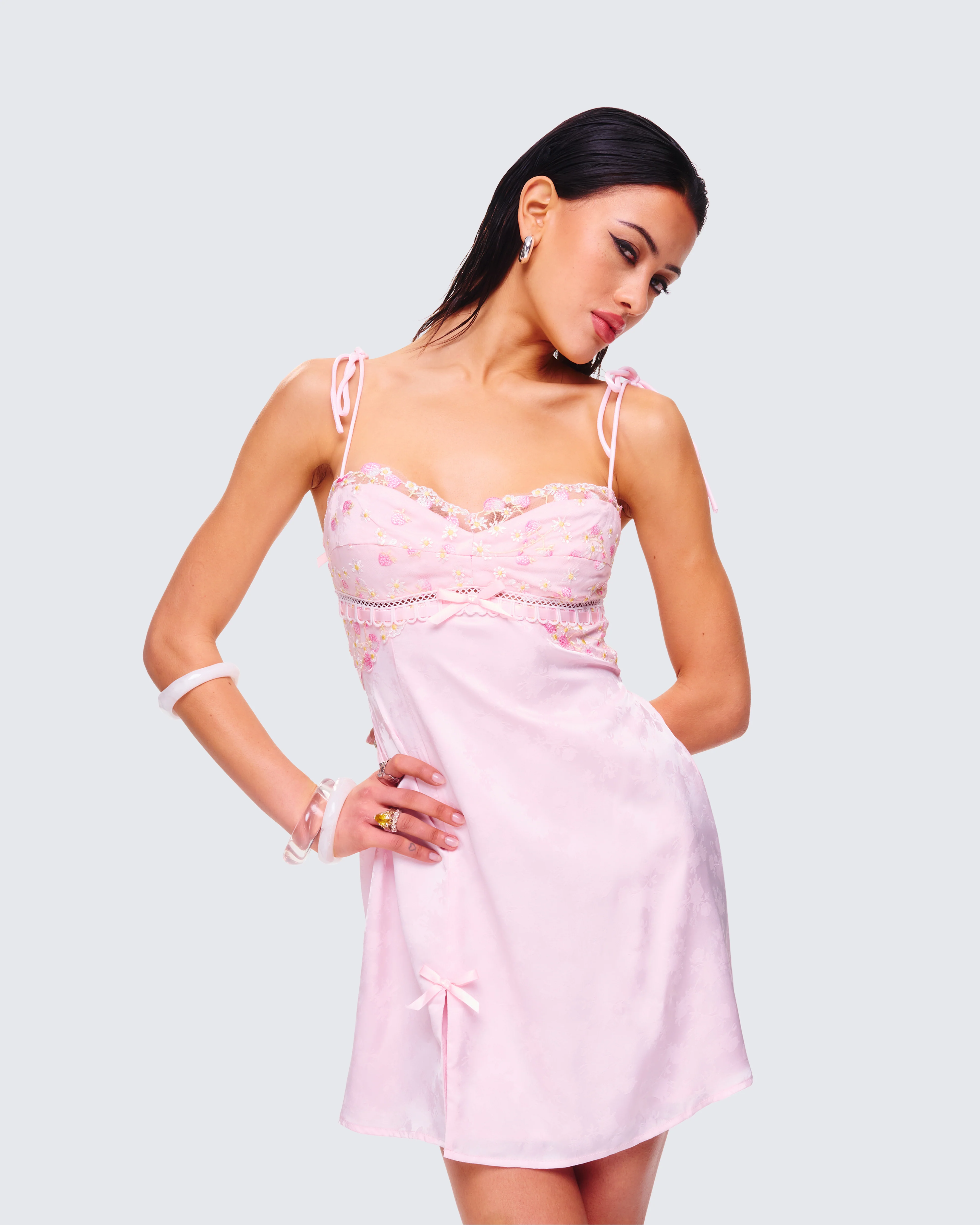 Lottie Pink Mini Slip Dress - Image 8