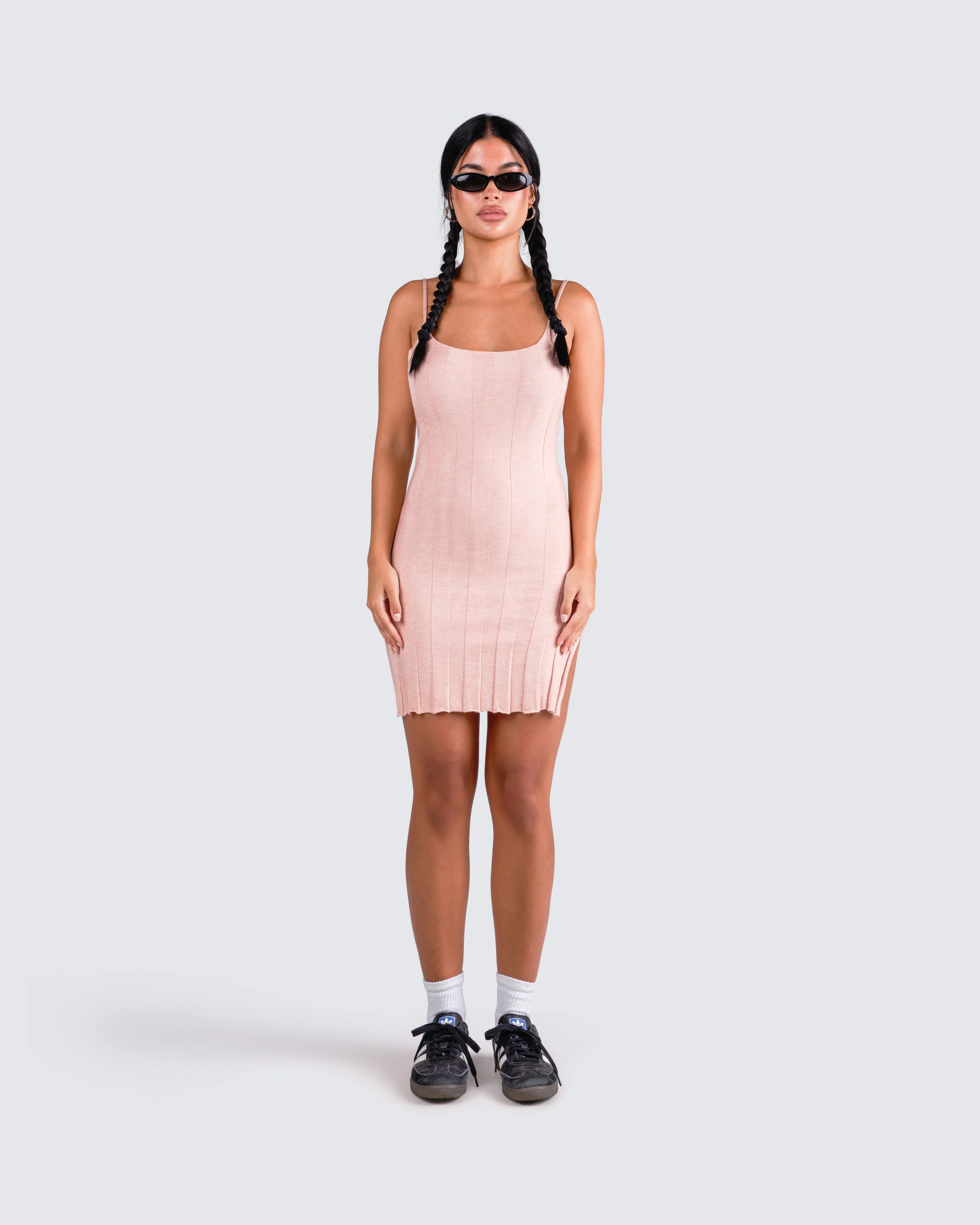 Lou Pink Stripe Mini Sweater Dress - Image 4