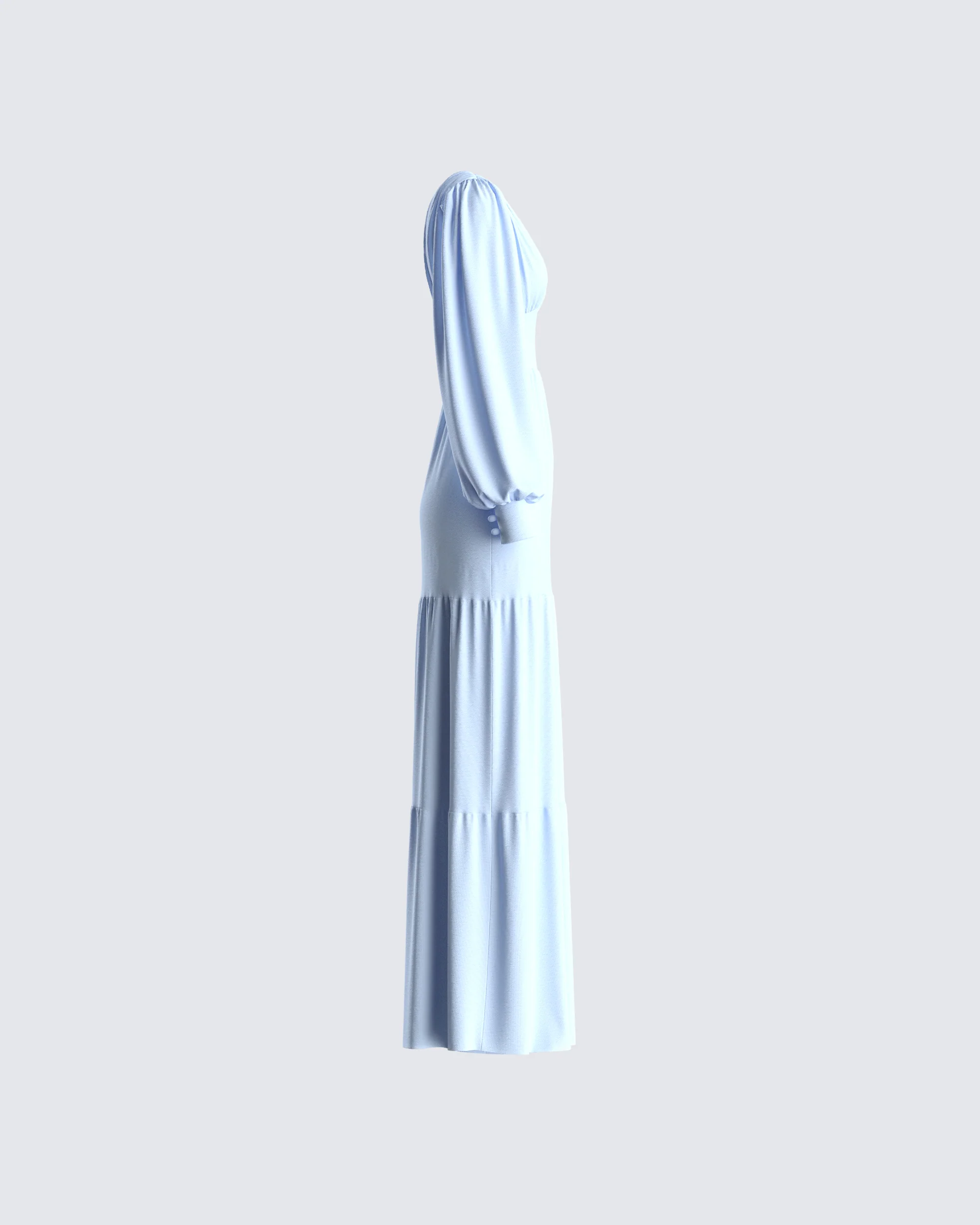 Louise Baby Blue Tiered Maxi Dress - Image 2