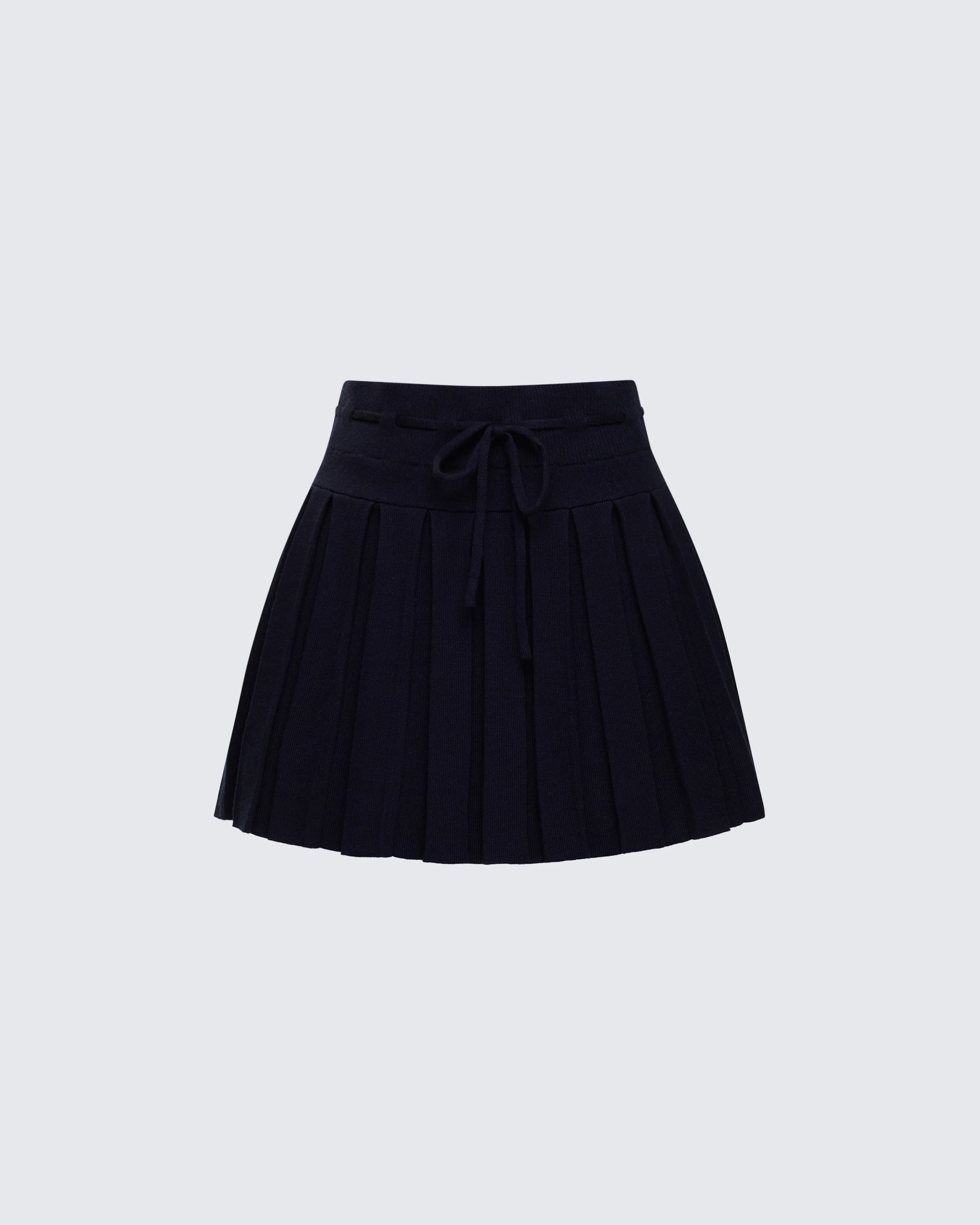 Lucien Black Ribbon Path Knitted Pleated Skirt