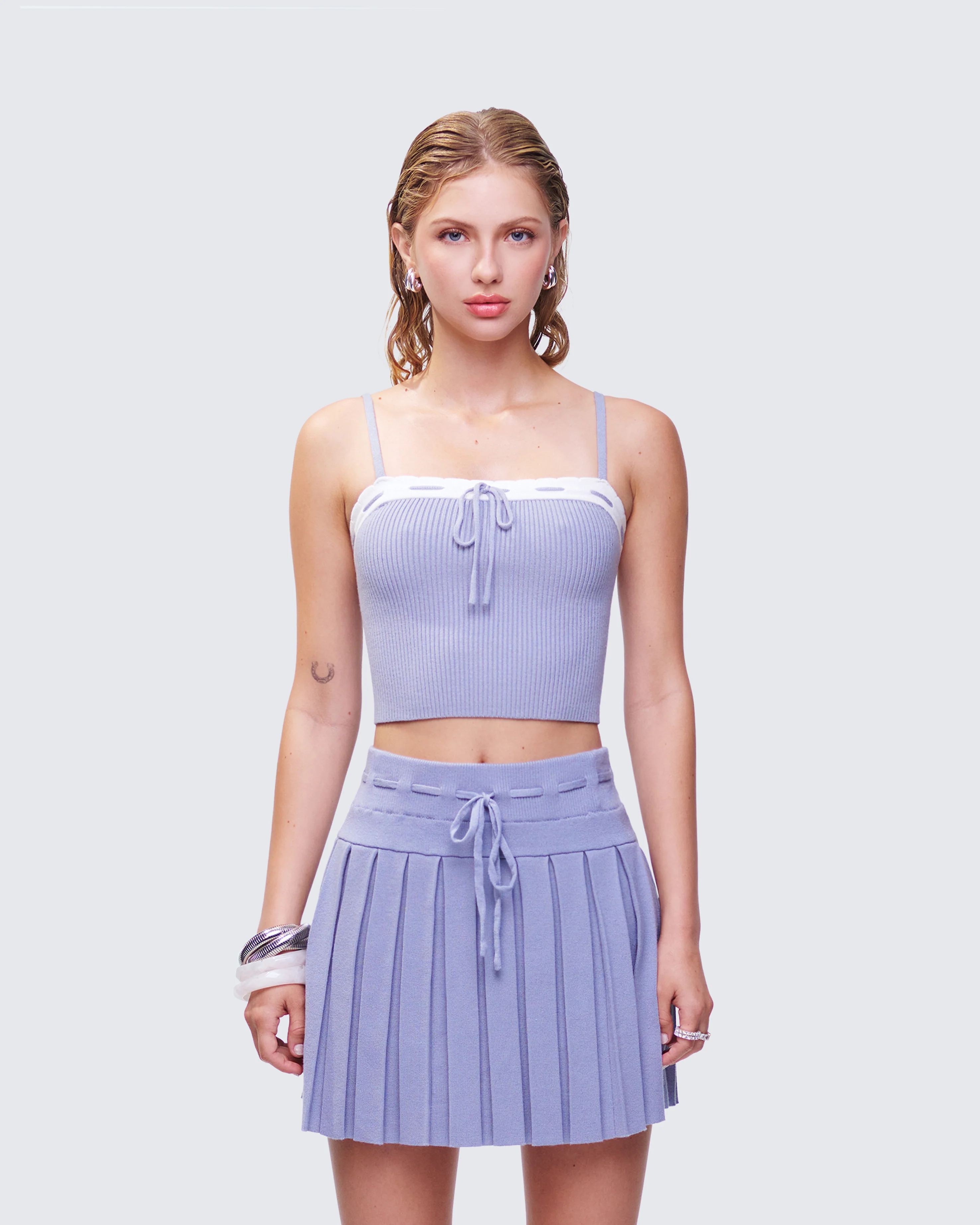 Lucien Blue Ribbon Path Knitted Top - Image 2