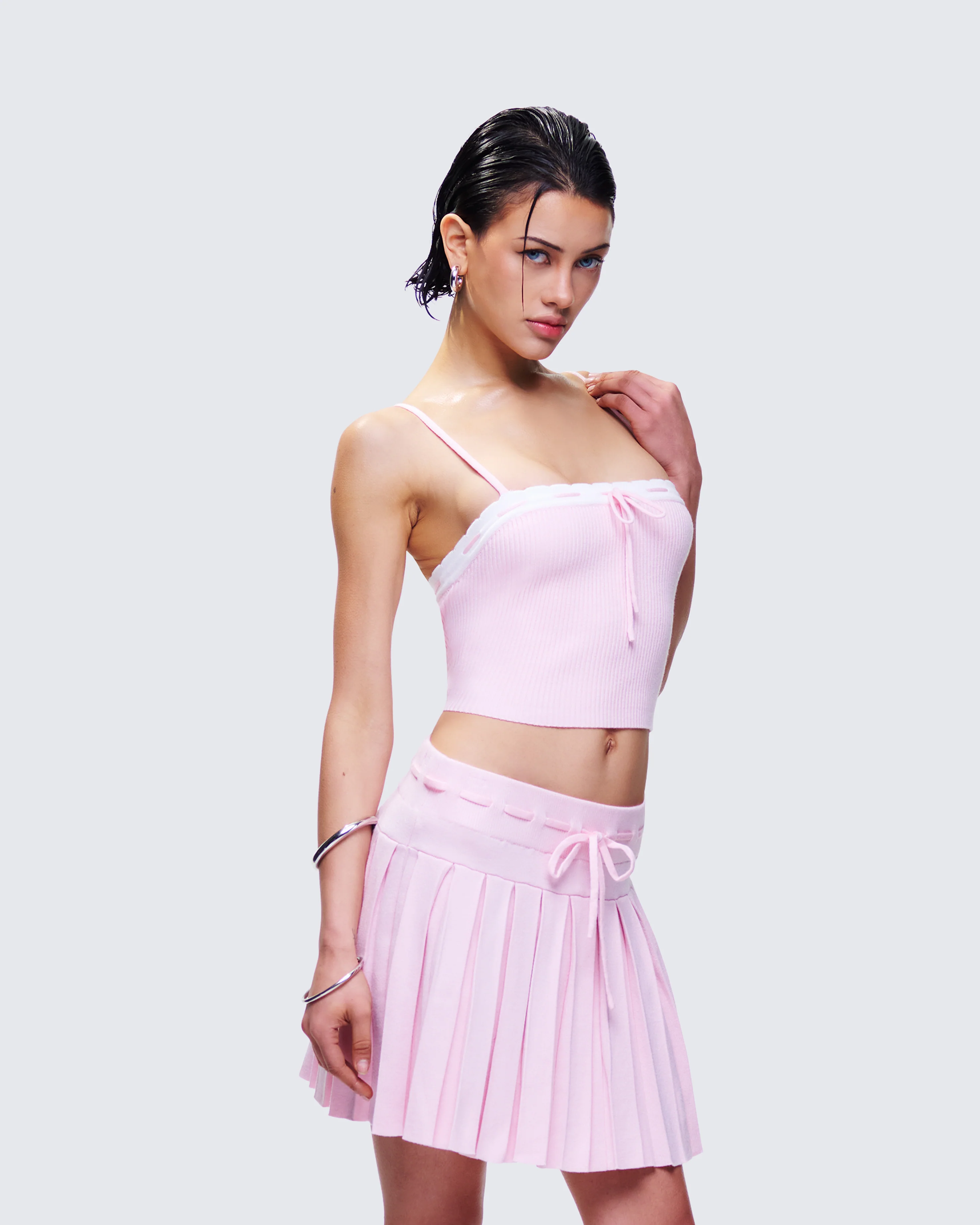 Lucien Pink Ribbon Path Knitted Top - Image 3