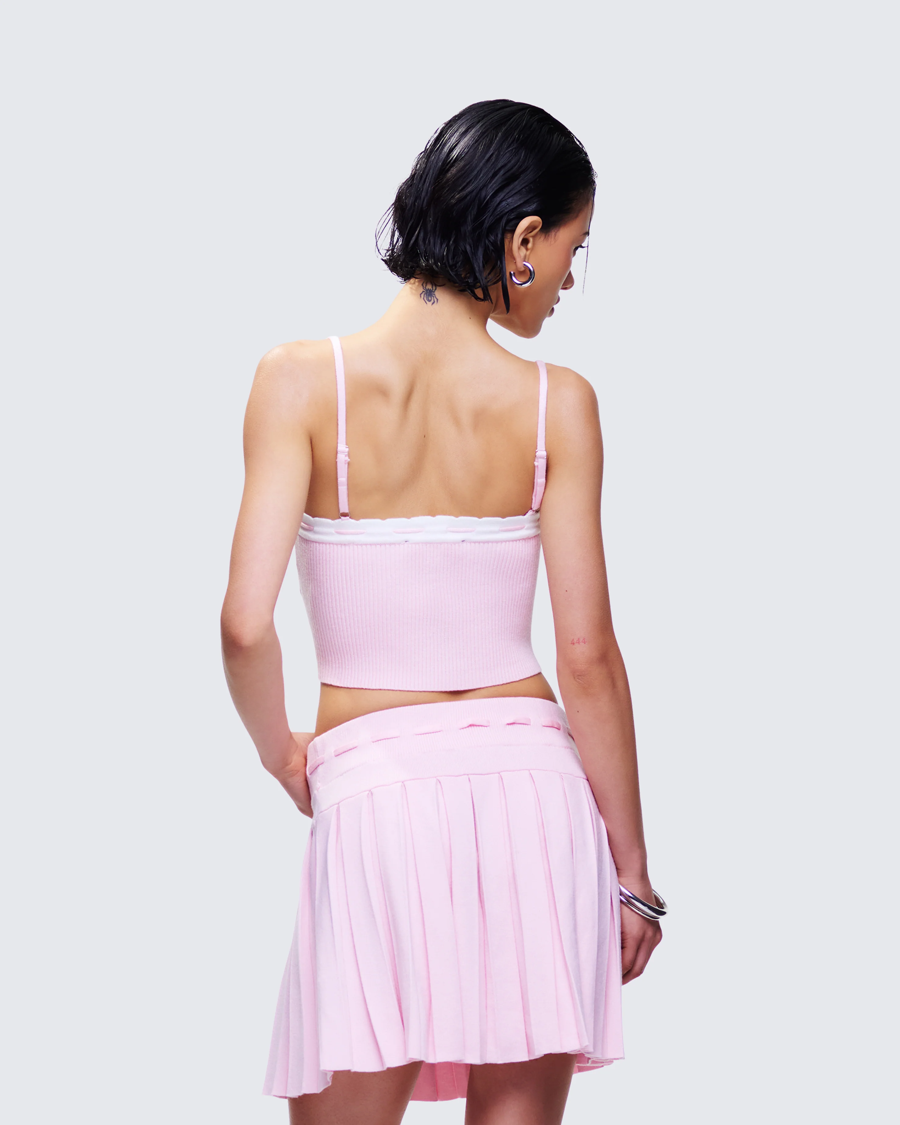 Lucien Pink Ribbon Path Knitted Top - Image 4