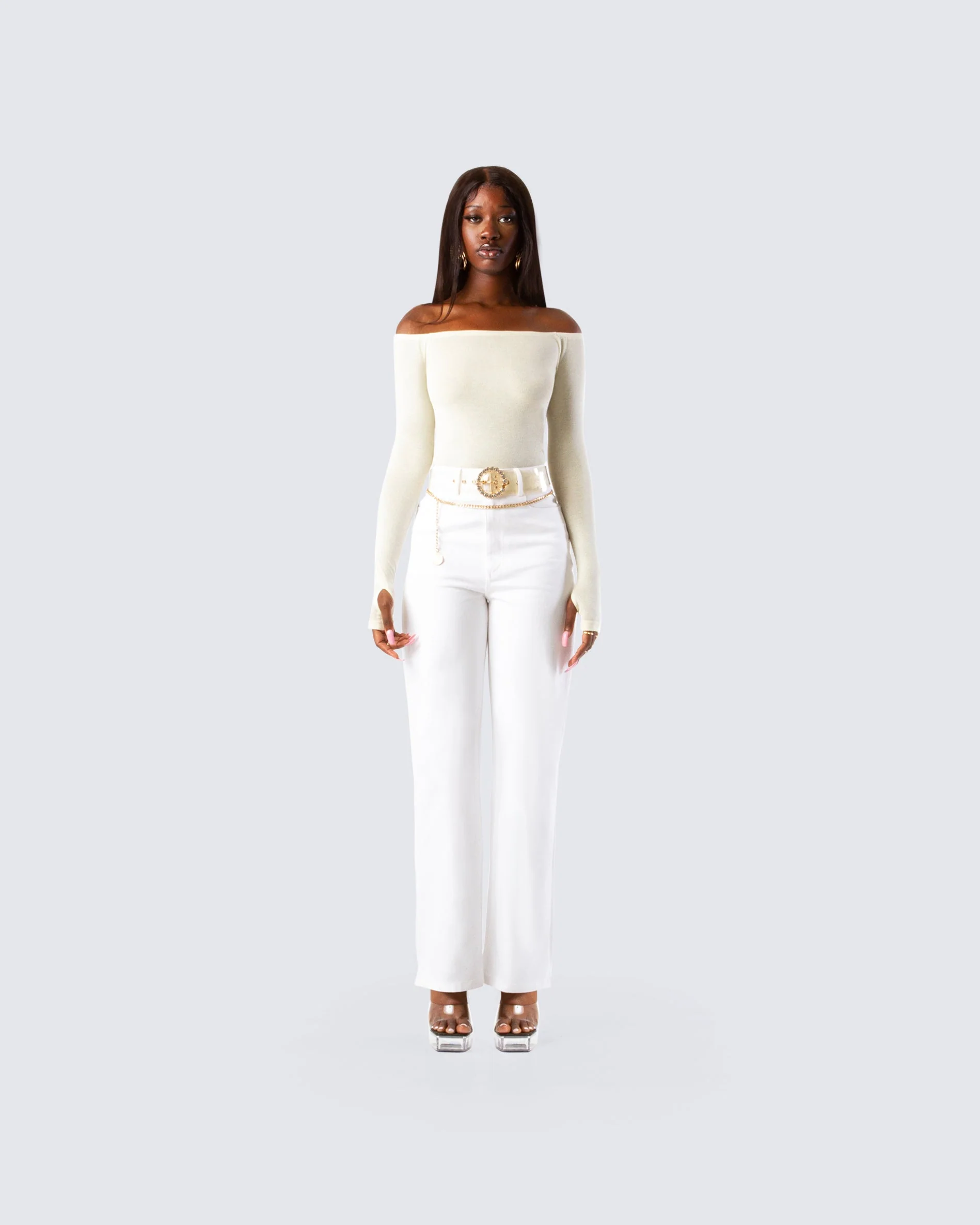 Lucy Cream Off Shoulder Top - Image 4