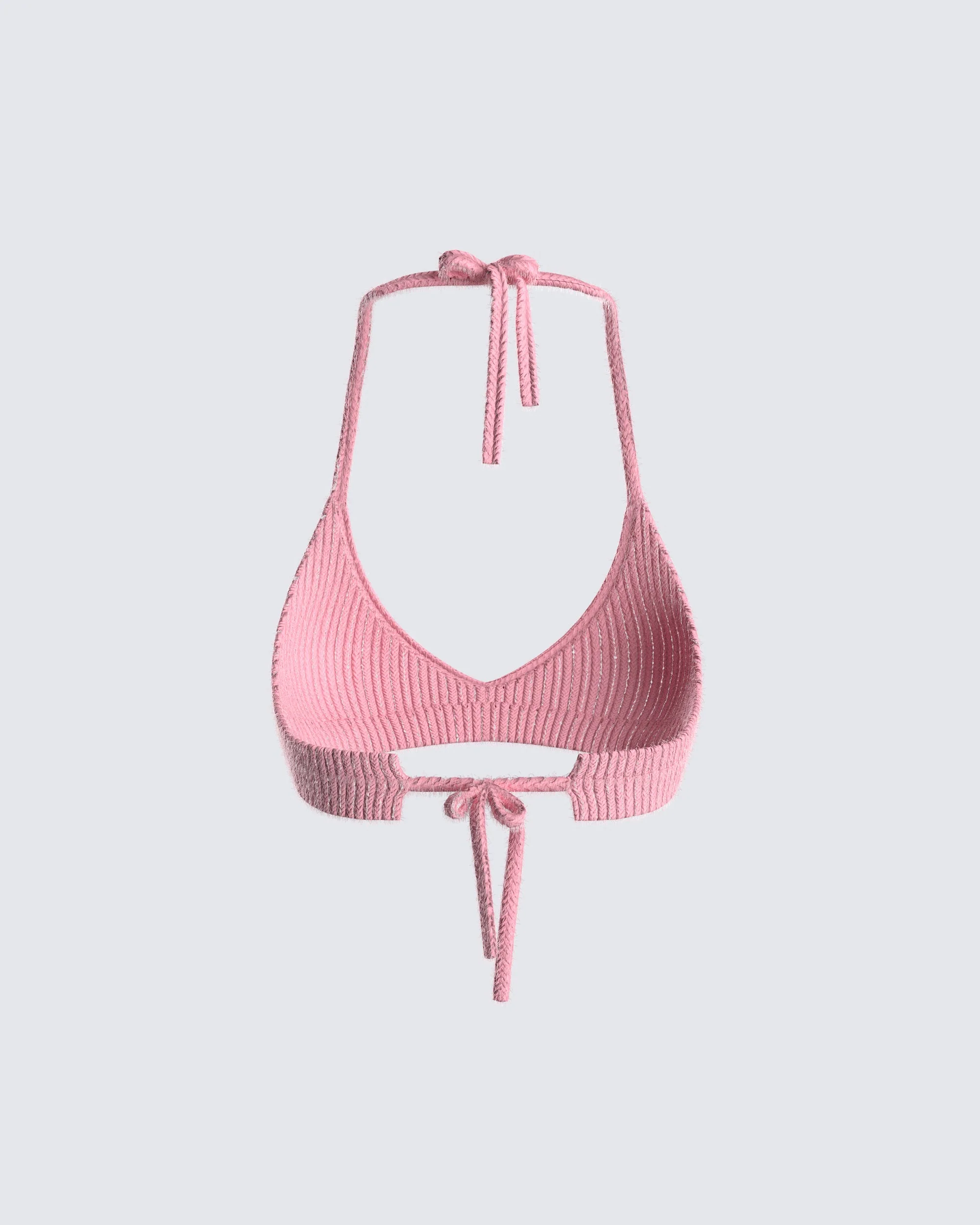 Lumi Pink Knit Bra Top - Image 3