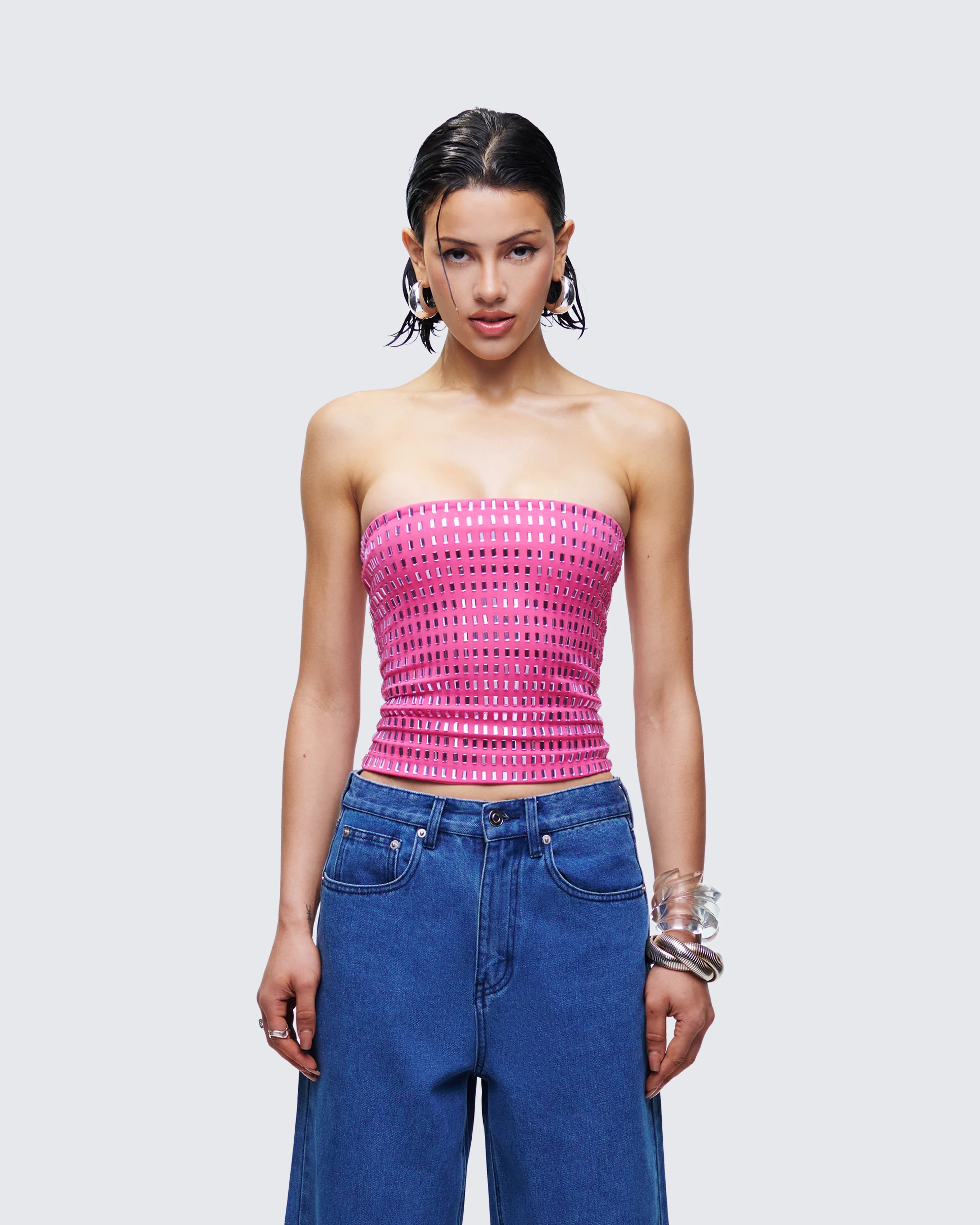 Luminosa Pink Hotfix Tube Top - Image 2