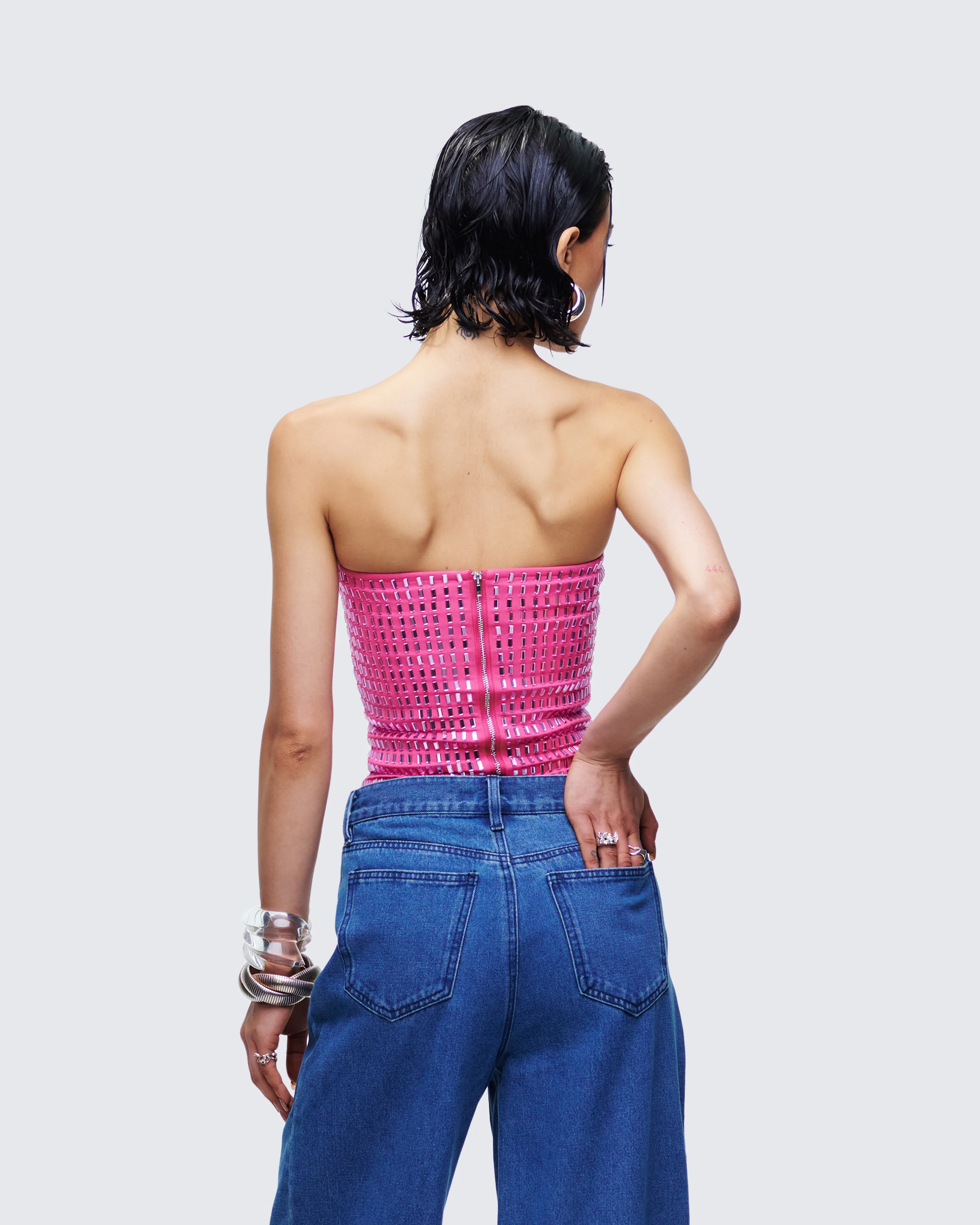 Luminosa Pink Hotfix Tube Top - Image 4